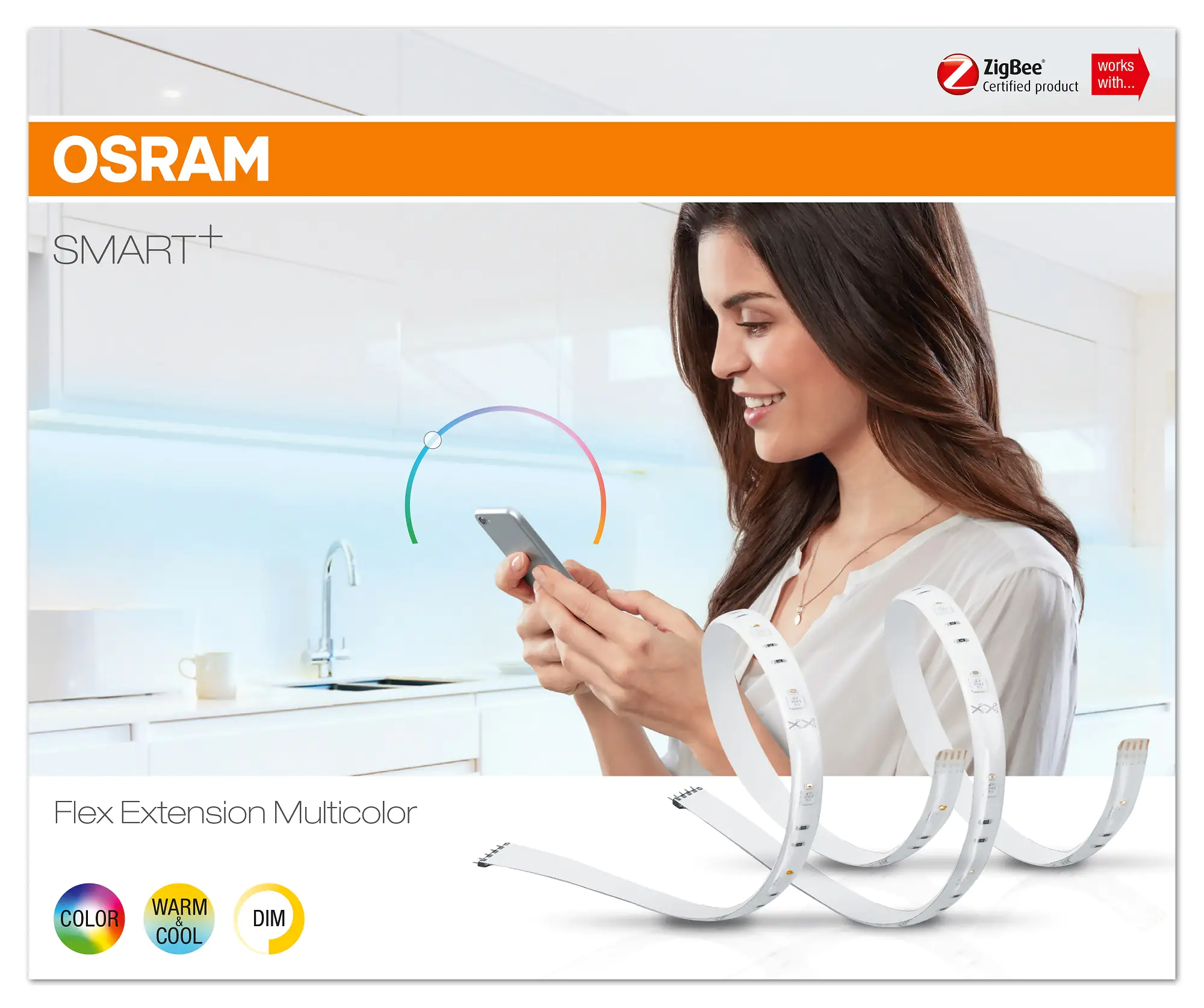 Osram Smart+ LED-Stripe Flex 7,3 W, 380 lm, 2700 K, RGBW Osram Smart+ LED-Stripe Flex 7,3 W, 380 lm, 2700 K, RGBW