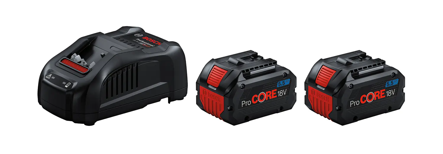 Bosch Professional Starter-Set 2 x Akku ProCORE18V 5.5Ah & 1 x Ladegerät GAL 1880 CV Professional