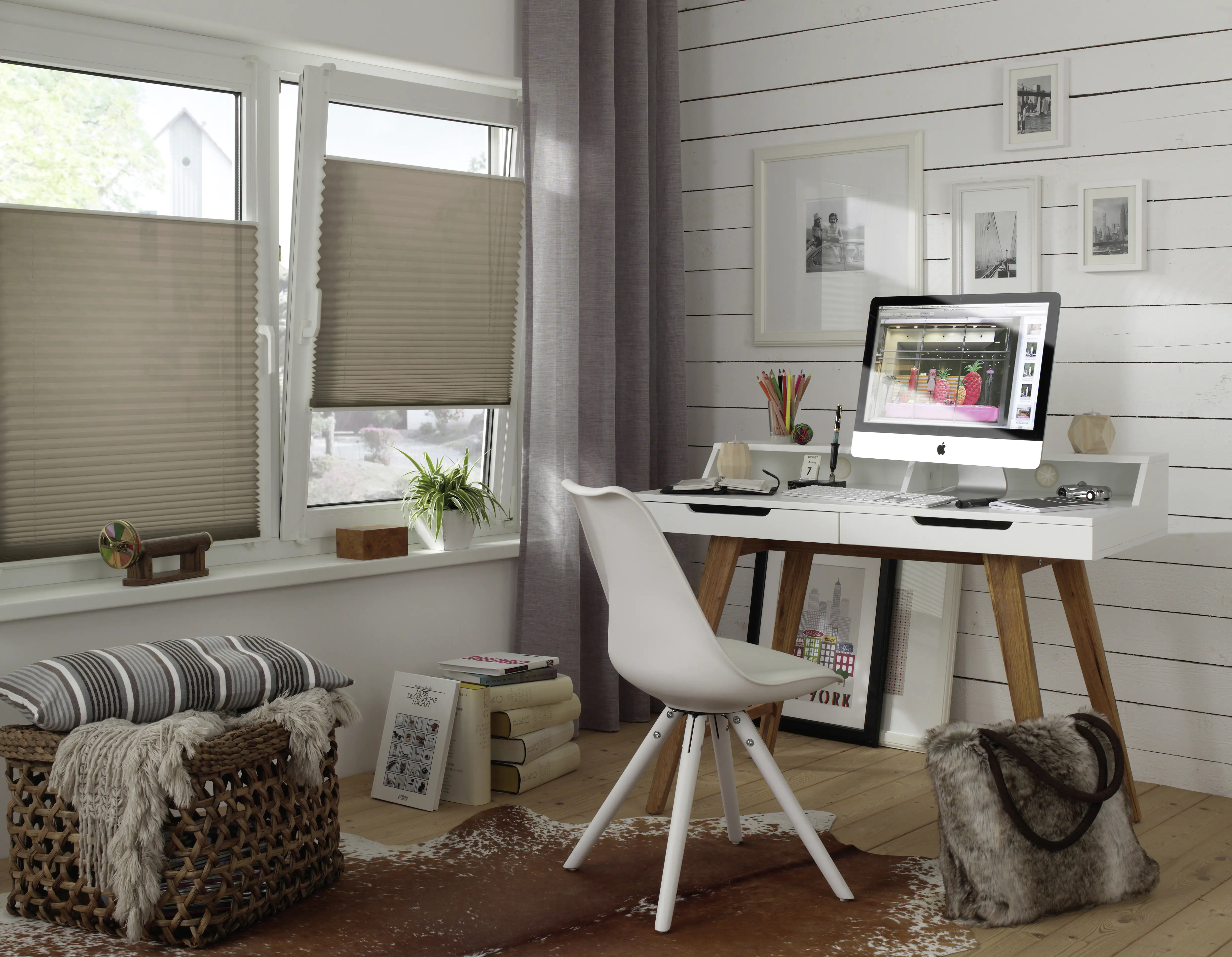 4003018289135_1393305 Gardinia EasyFix Plissee taupe, 80 x 130 cm