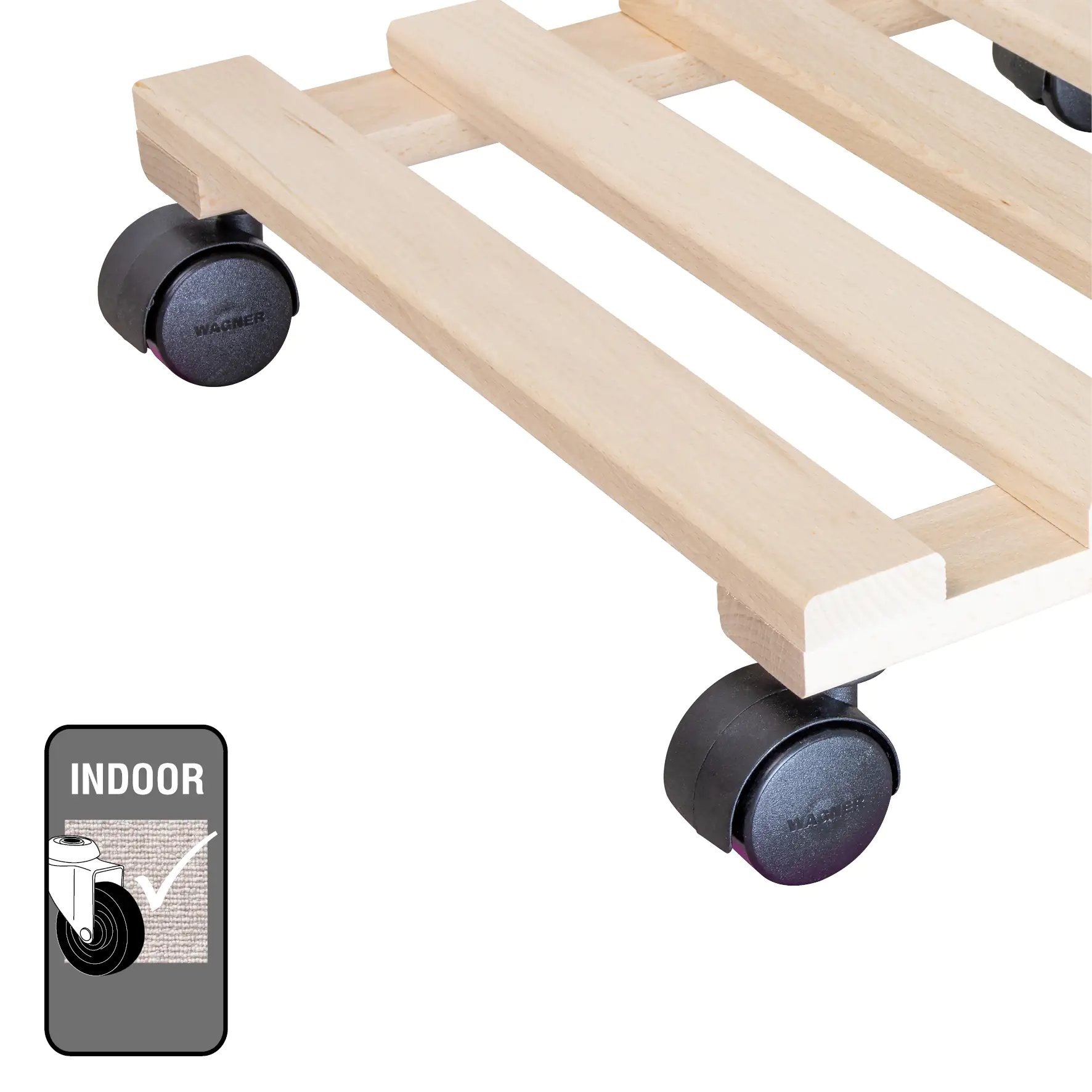 WAGNER Pflanzenroller Buche eckig 34 x 34 cm Tragkraft bis max. 150 kg