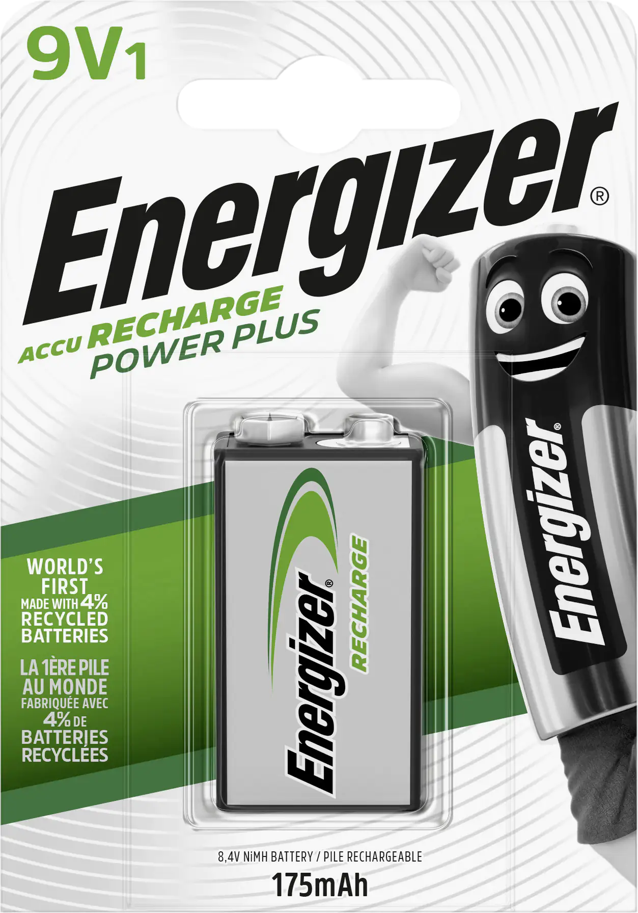 Energizer NiMH Akku Power Plus 9V E-Block 175 mAh Energizer NiMH Akku Power Plus 9V E-Block 175 mAh