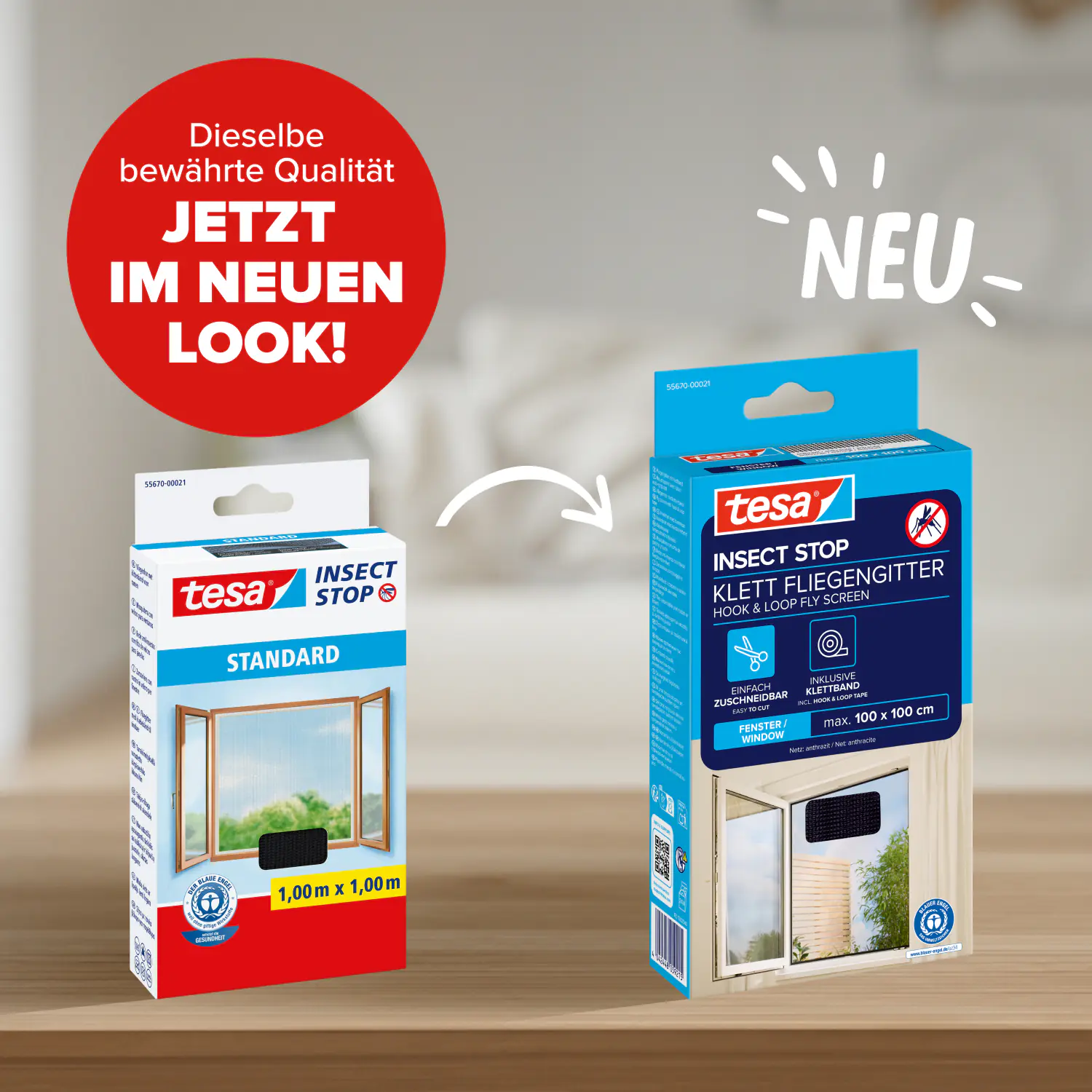 tesa Fliegengitter 100 x 100 cm anthrazit individuell kürzbar