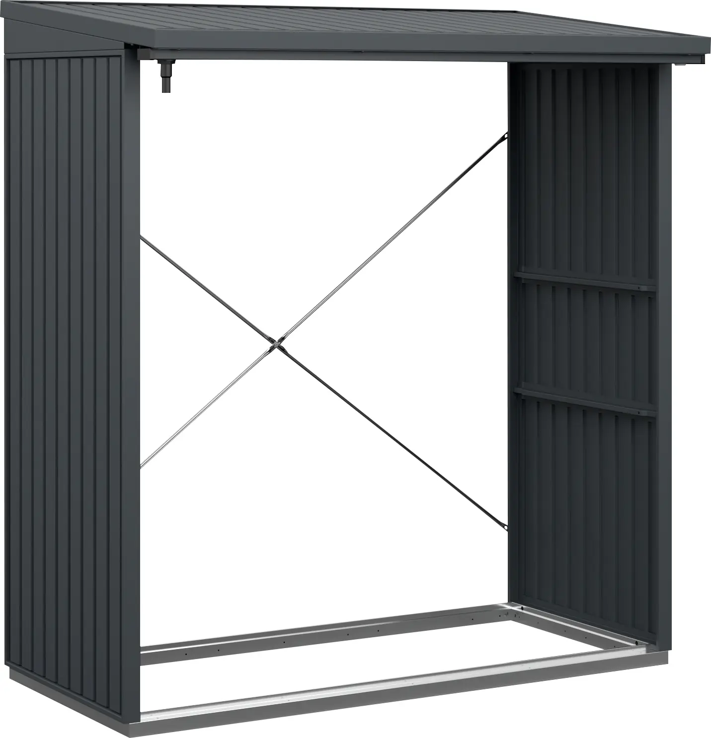 Ecostar Kaminholzregal Trend-V Typ 2, anthrazitgrau, mit Verstrebung