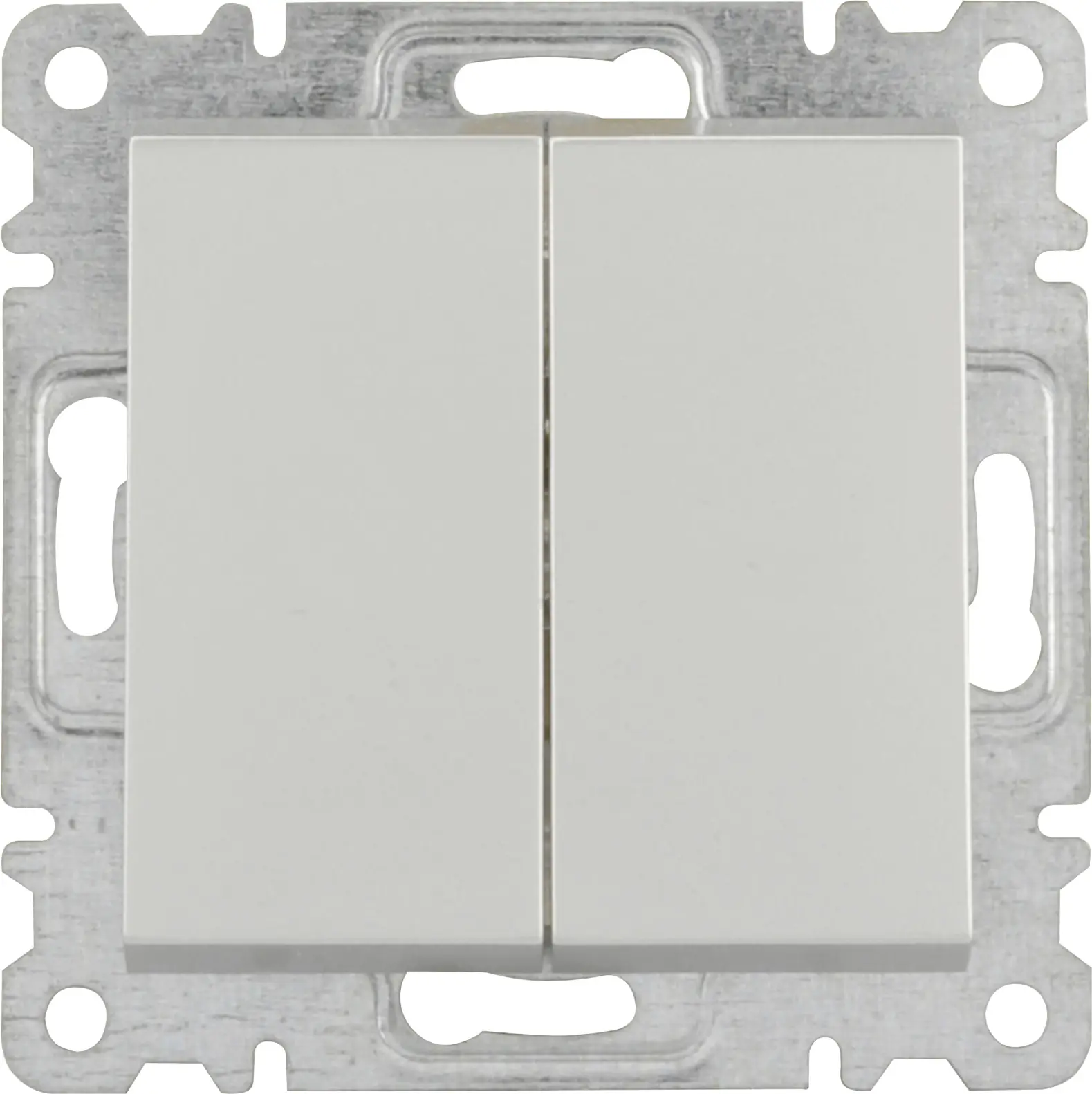 Unitec Doppel-Wechselschalter silber, Serie Karea Unitec Doppel-Wechselschalter silber, Serie Karea