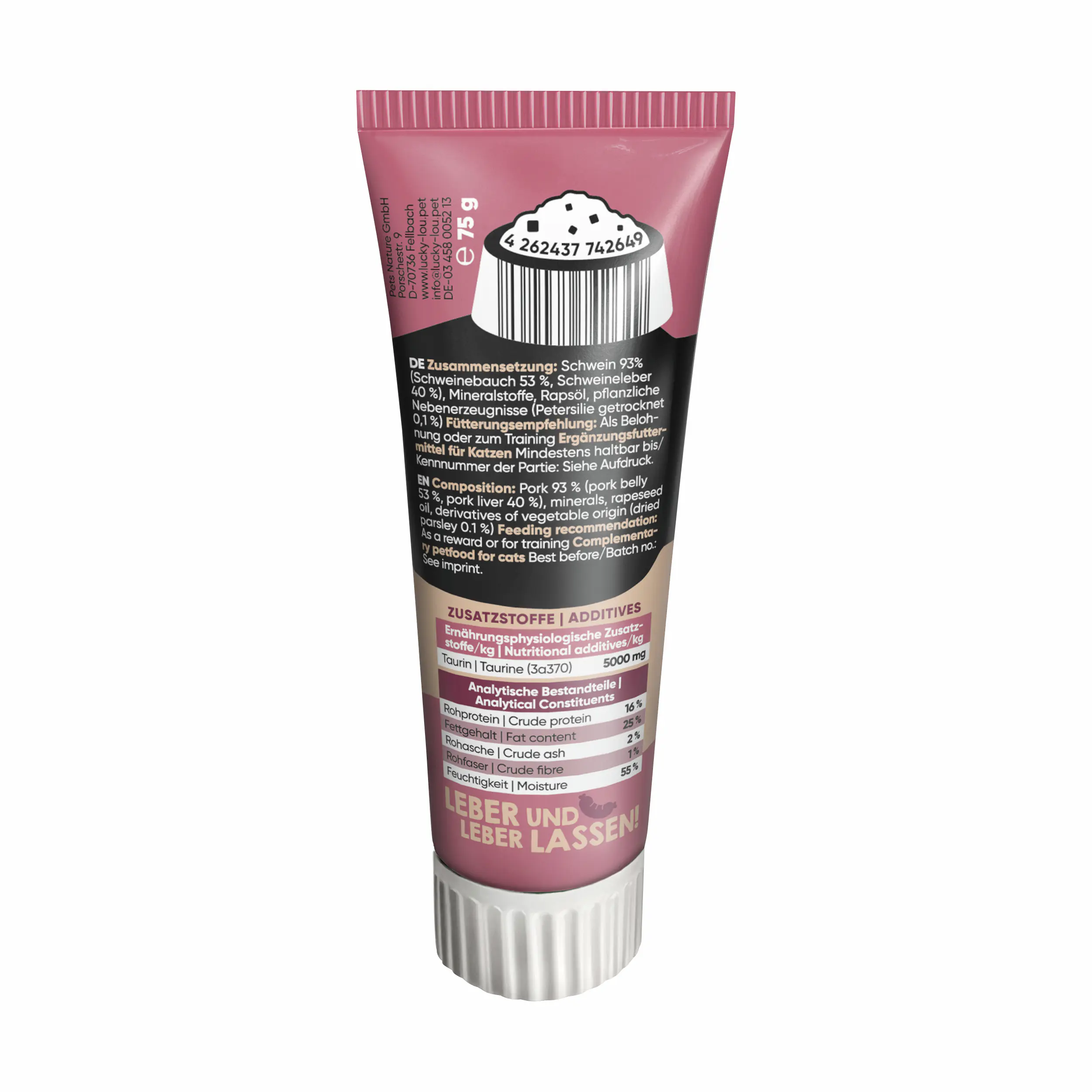Lucky Lou Quetschkopf Katzensnack getreidefrei 75 g Leberwurst