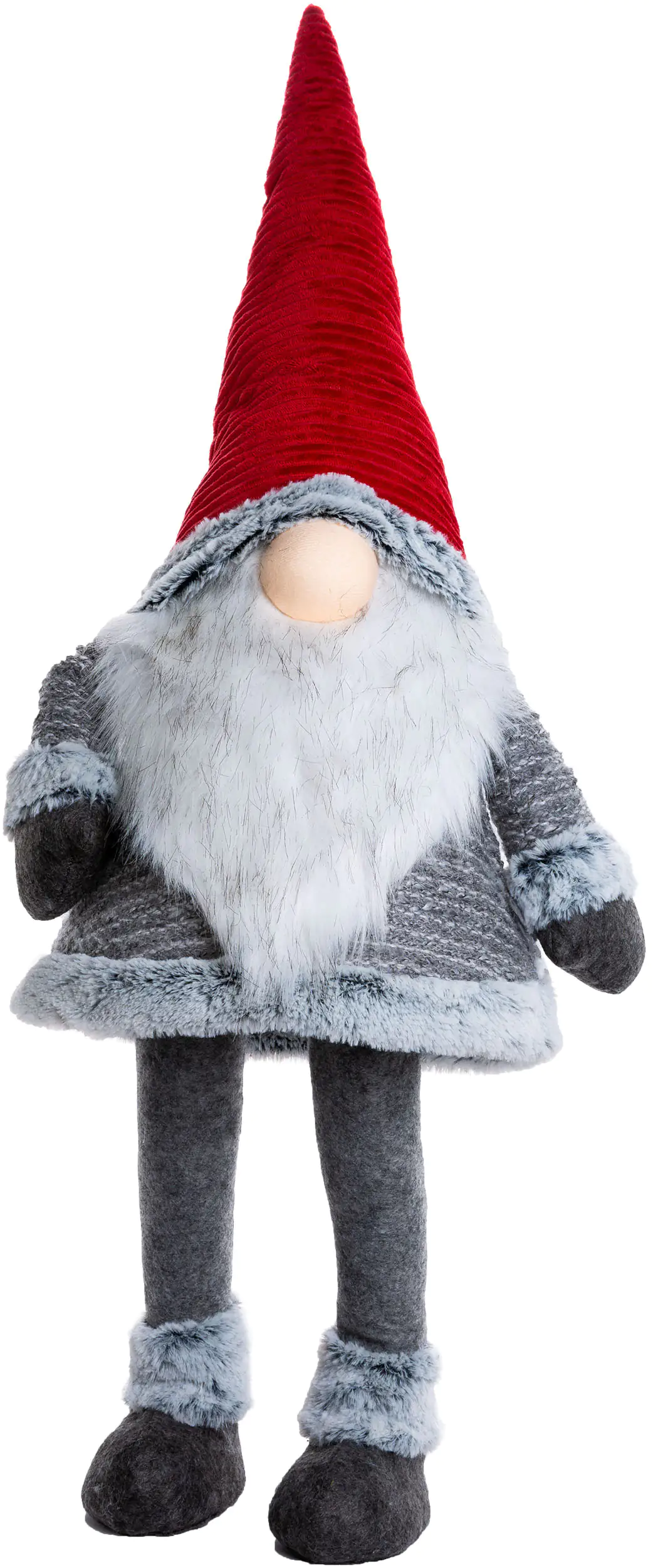 TrendLine Dekofigur Wichtel 95 x 25 cm grau-rot