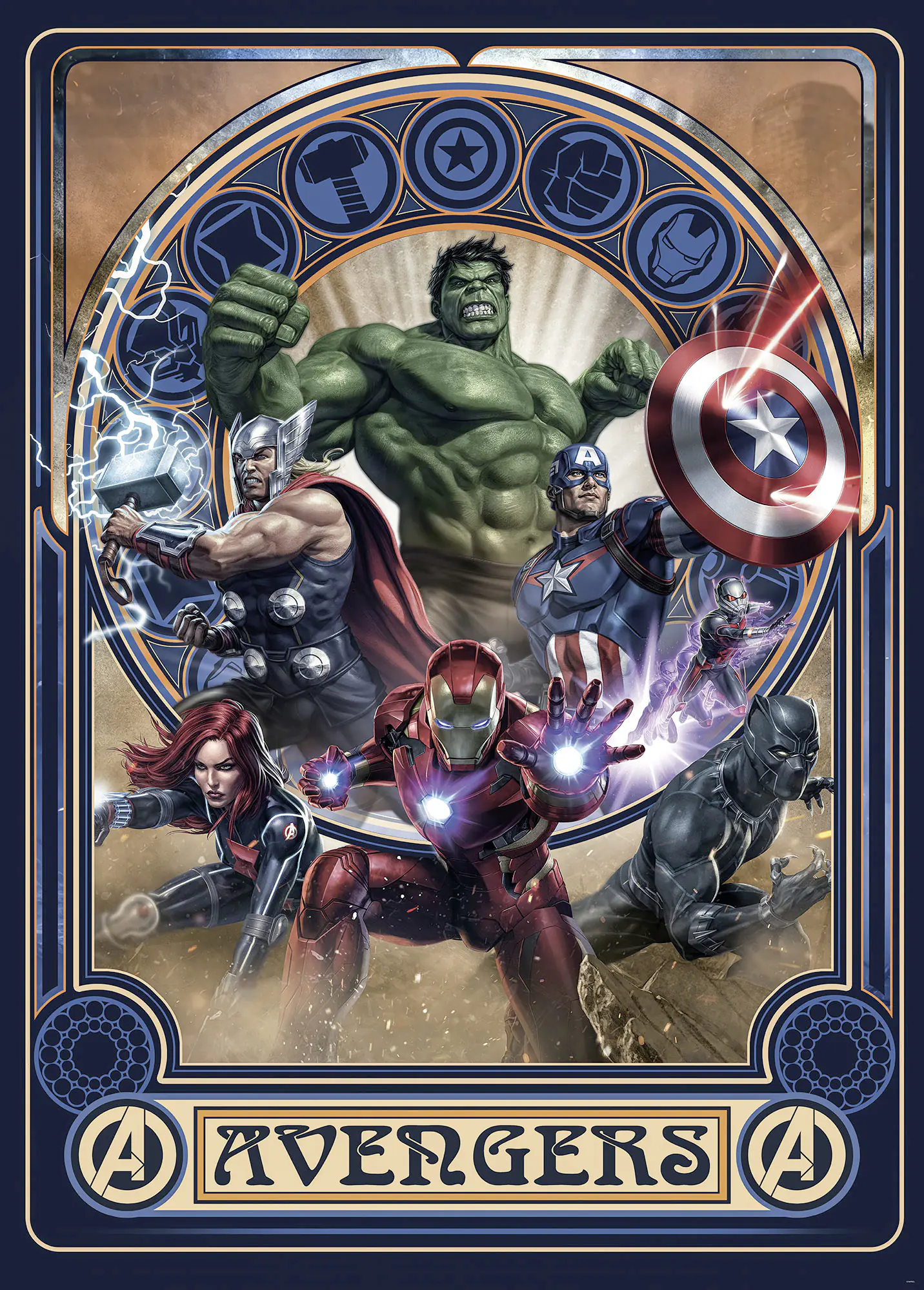 Komar Vlies Fototapete Avengers Ornament 200 x 280 cm 