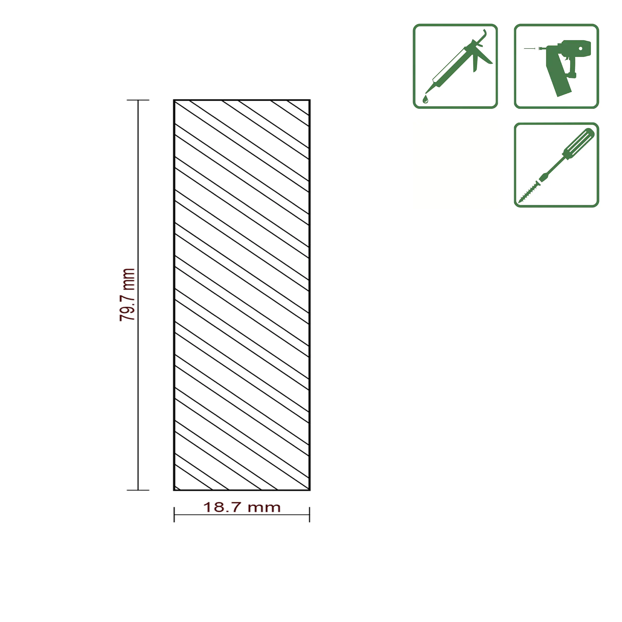 FN Neuhofer Flachleiste 200 cm 79,7 x 18,7 mm Lärche roh