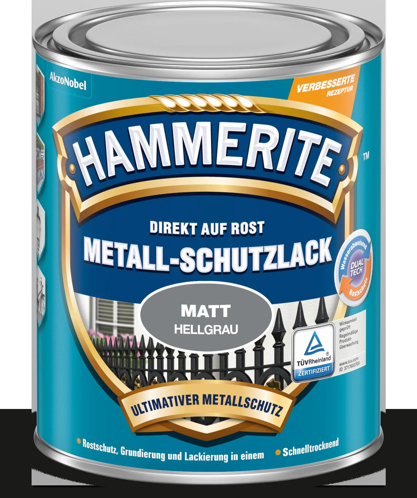 Hammerite Metall-Schutzlack 250 ml hellgrau matt 