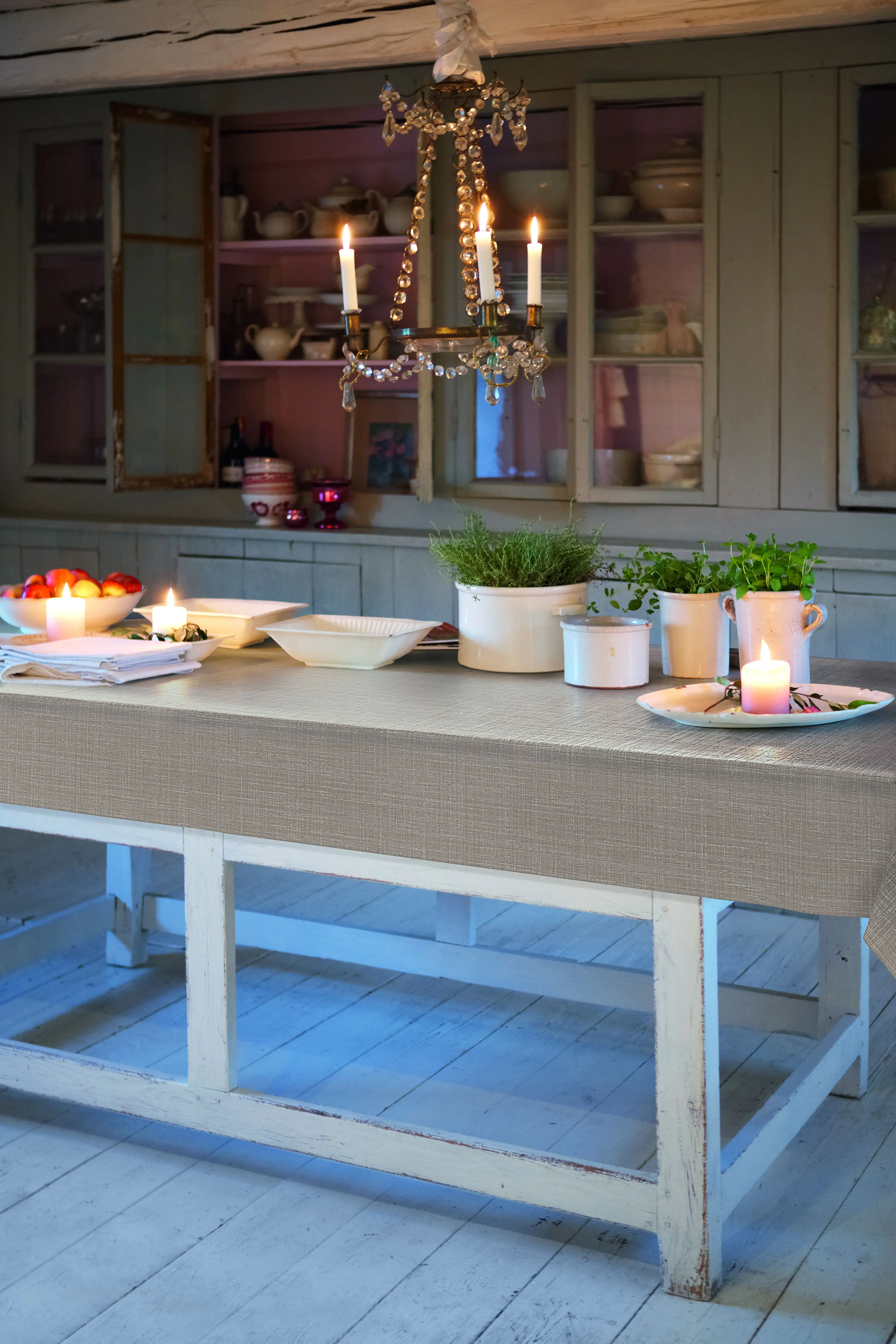 d-c-table® Tischdecke Monte Carlo Sharon 150 cm rund, greige