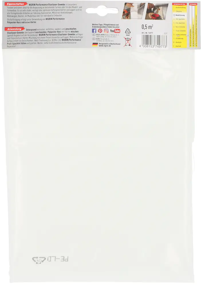 Nigrin Glasfaser-Gewebe 0,5m² Nigrin Glasfaser-Gewebe 0,5m²