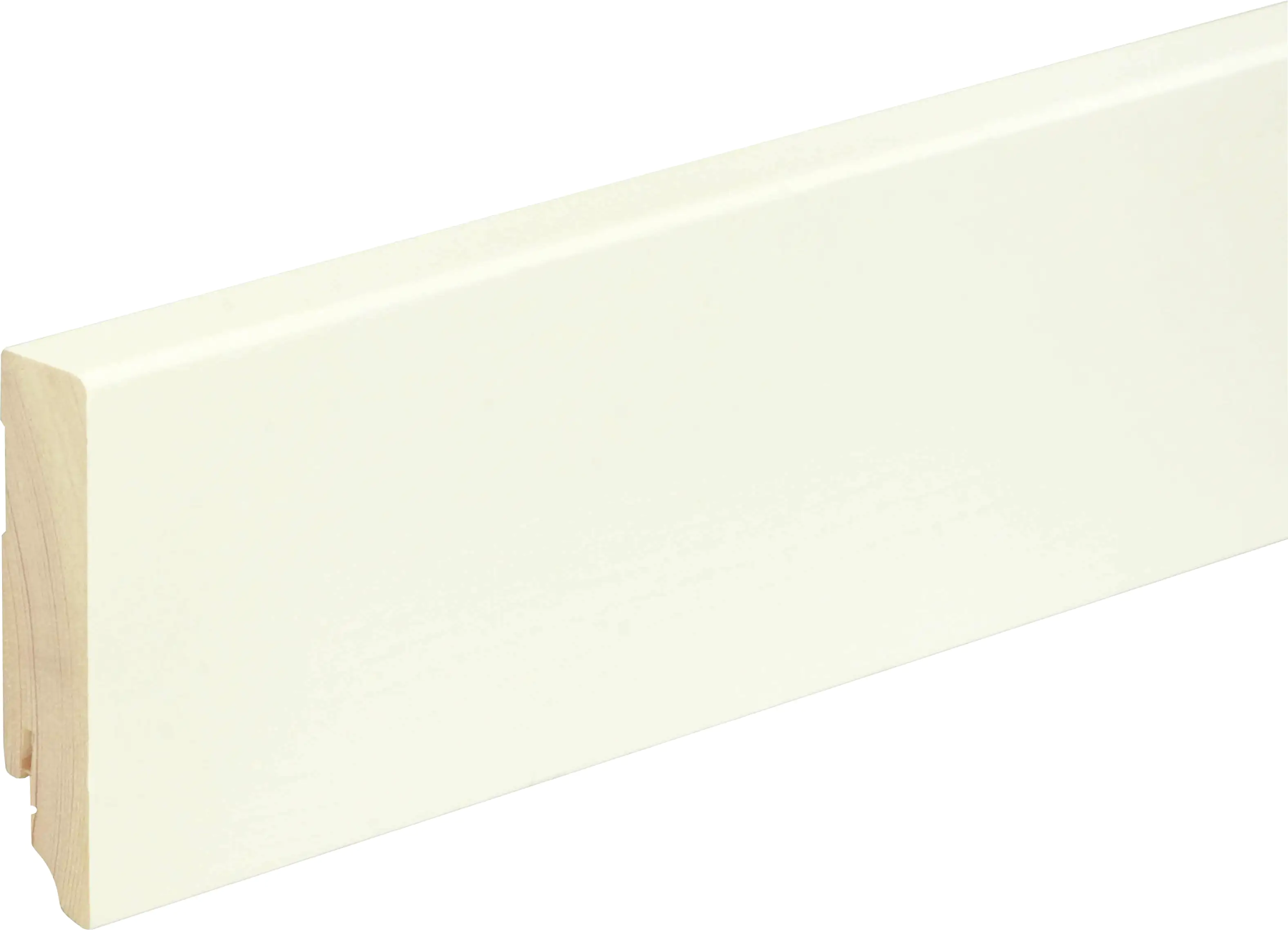 FN Neuhofer Sockelleiste eckig RAL9010 240 cm 80 x 18 mm Fichte/Kiefer weiß