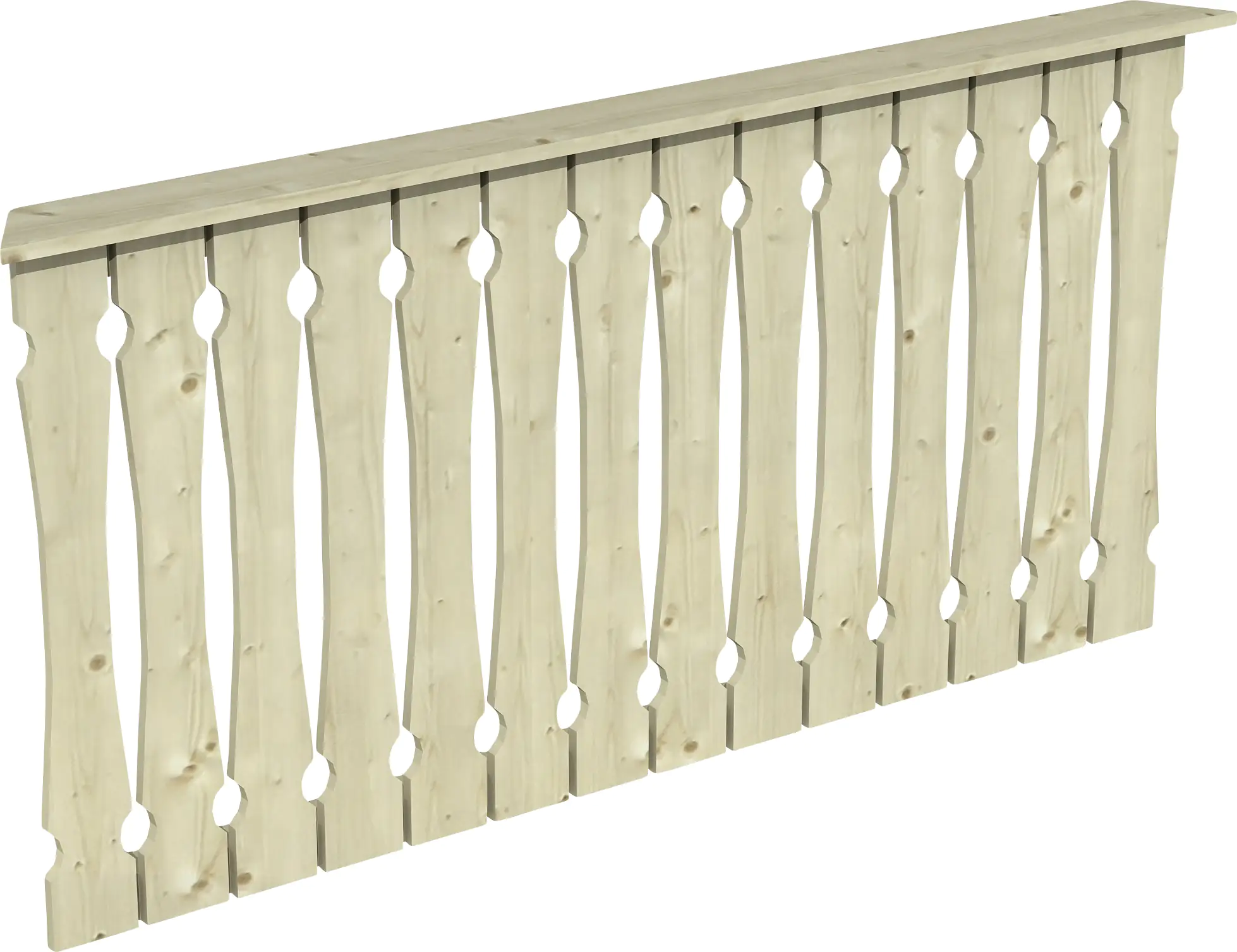 SKAN HOLZ Brüstung Balkonschalung 180 x 96 cm, Fichte, natur