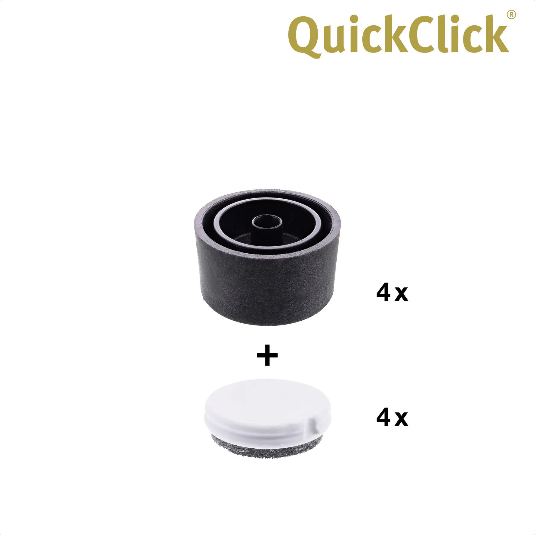 Wagner Möbelfuß Justus Kunststoff Ø 3 x 2 cm schwarz - 4 Stück