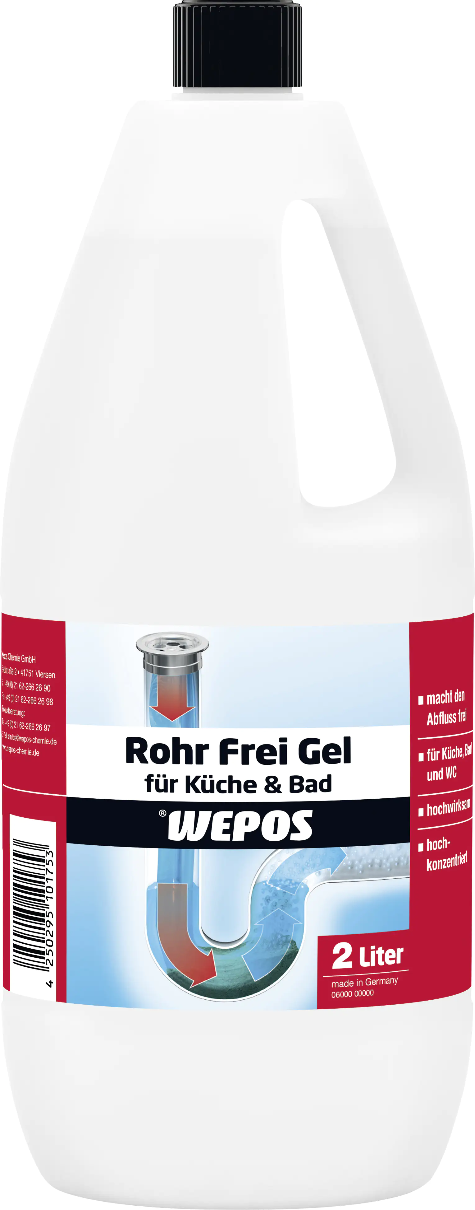 Wepos Rohr Frei Gel für Küche und Bad 2 L
