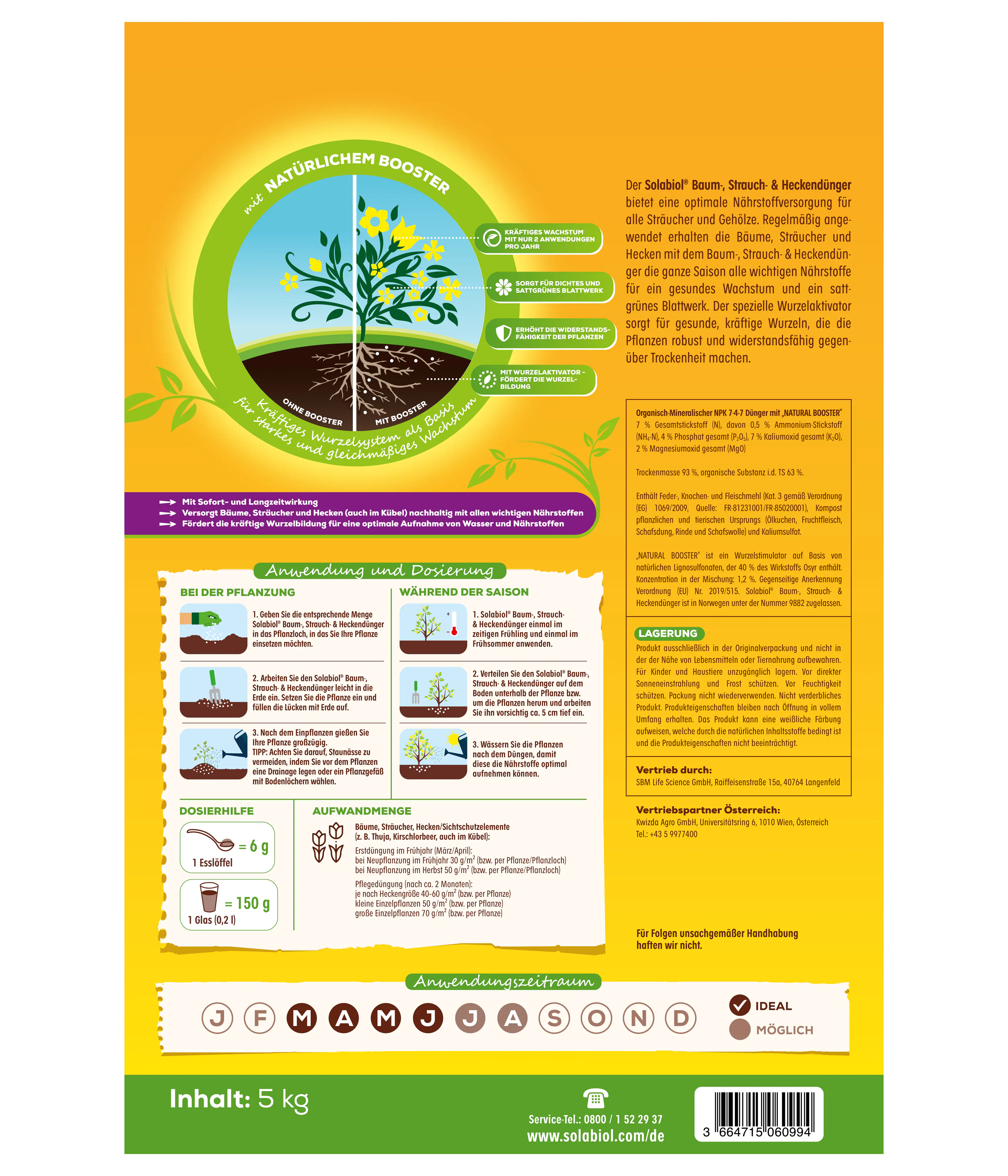 Solabiol Baum-, Strauch & Heckendünger 5 kg