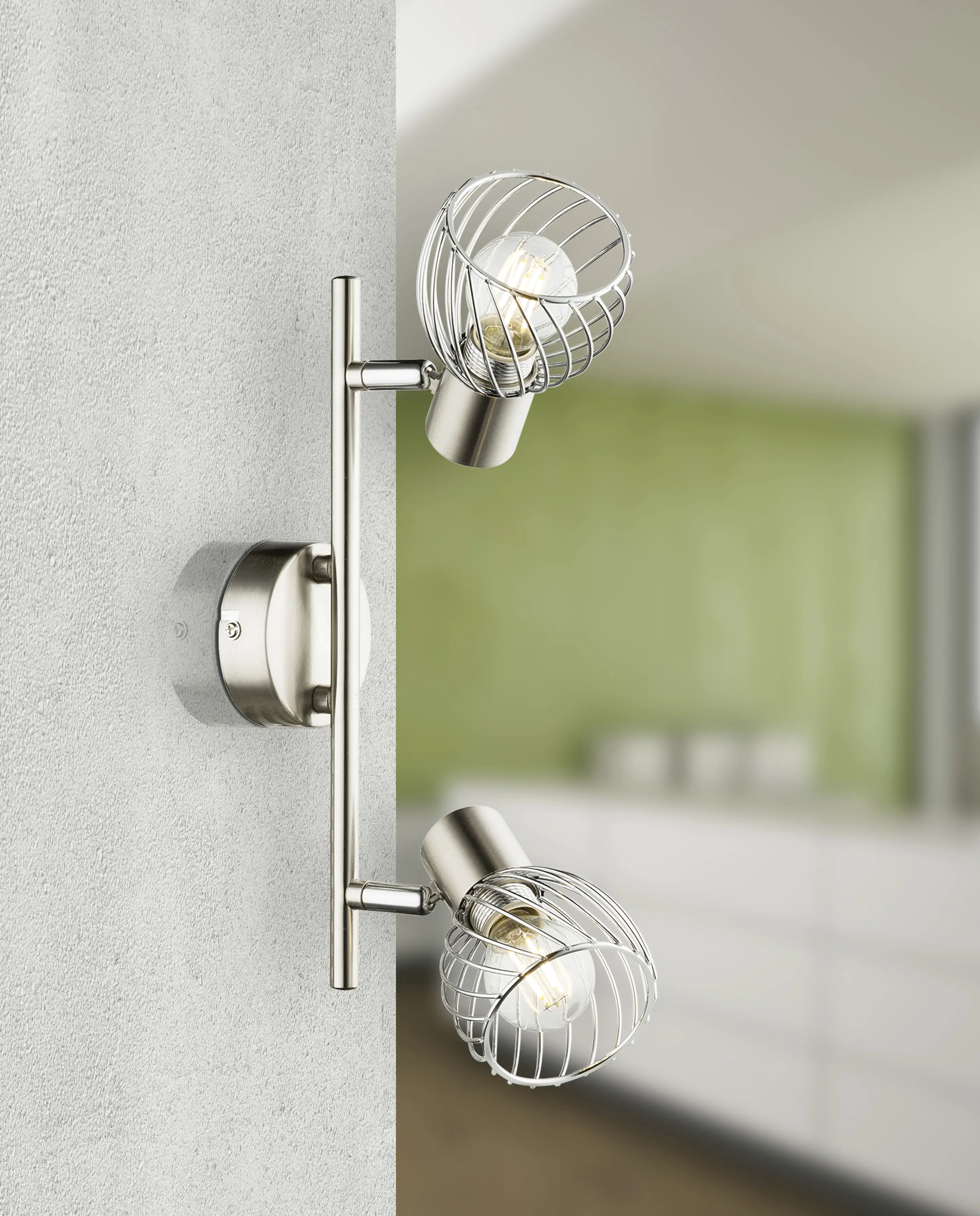 Globo 2er Spot Texas nickel 30 x 8 cm E14, max. 40 W