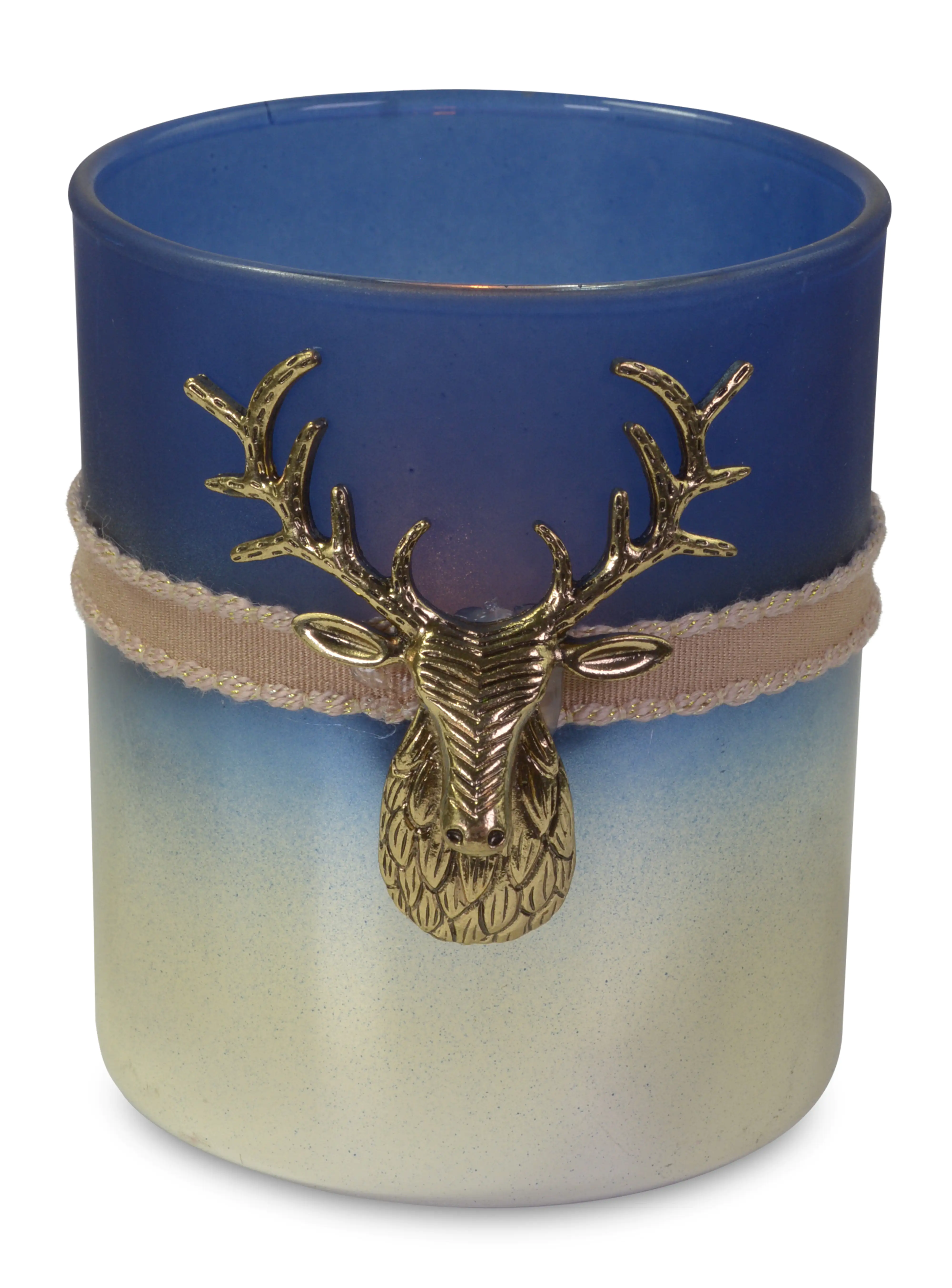 4004942154773 Riffelmacher Windlicht aus Glas mit Hirschkopf 6 x 8 cm