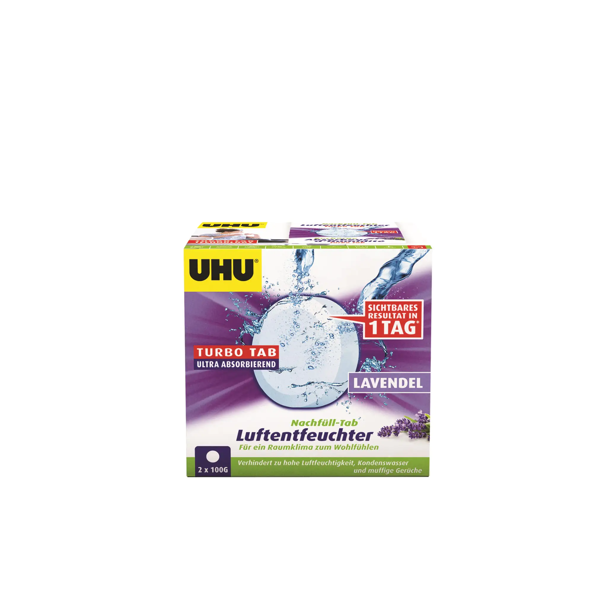 UHU Luftentfeuchter Nachfülltabs Lavendel, 2 x 100 g