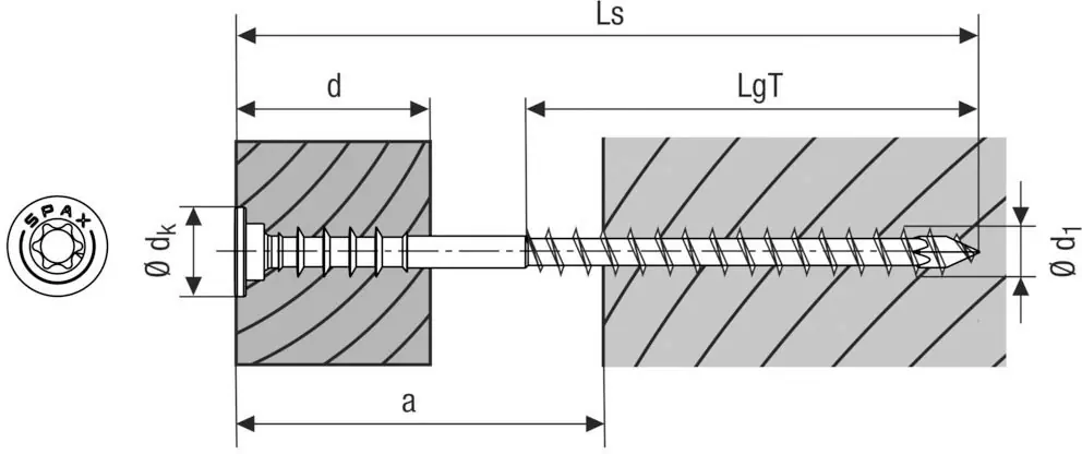 Spax Justierschrauben 6 x 80 mm T30 Teilgewinde - 75 Stk.