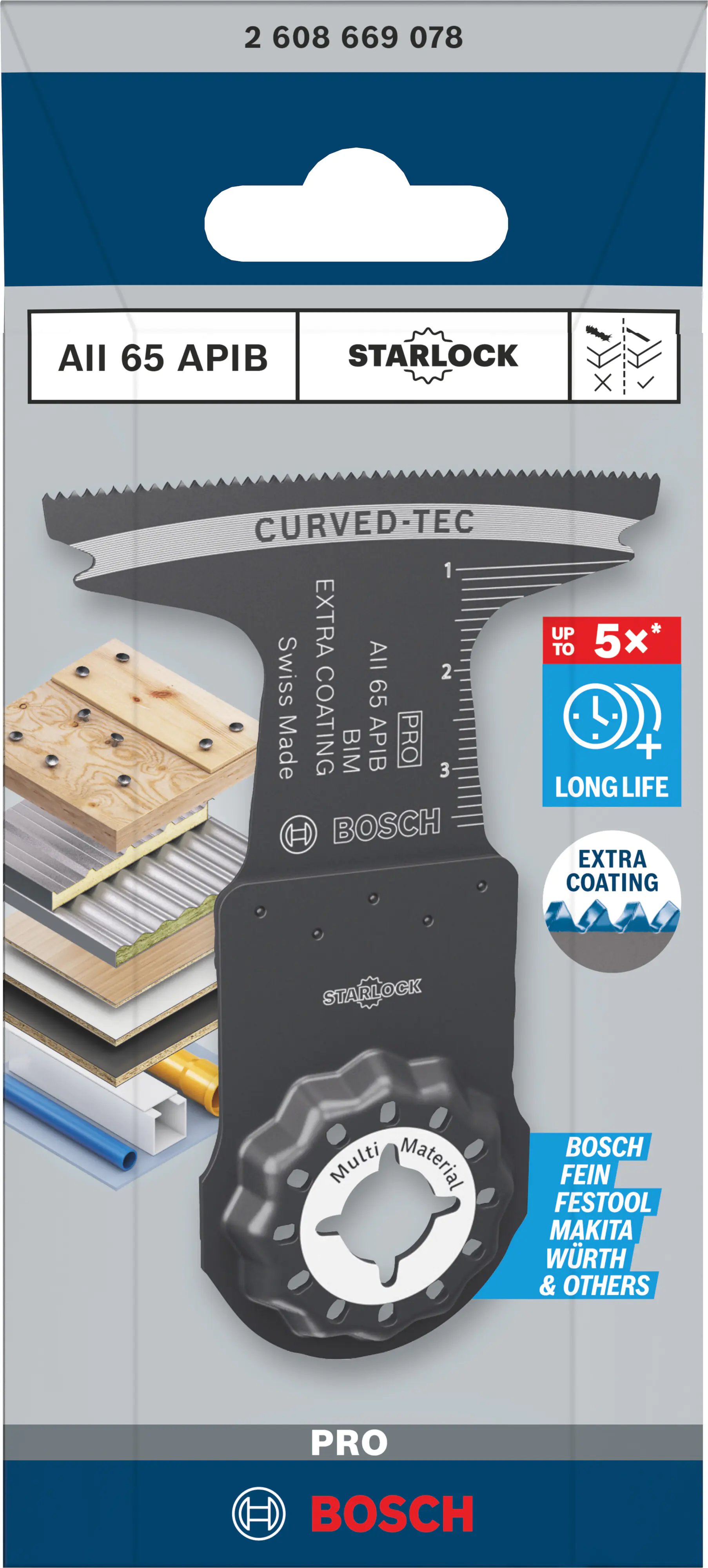 Bosch PRO AII 65 APIB Sägeblatt für Multifunktionswerkzeuge 65 x 40 mm Bosch PRO AII 65 APIB Sägeblatt für Multifunktionswerkzeuge 65 x 40 mm