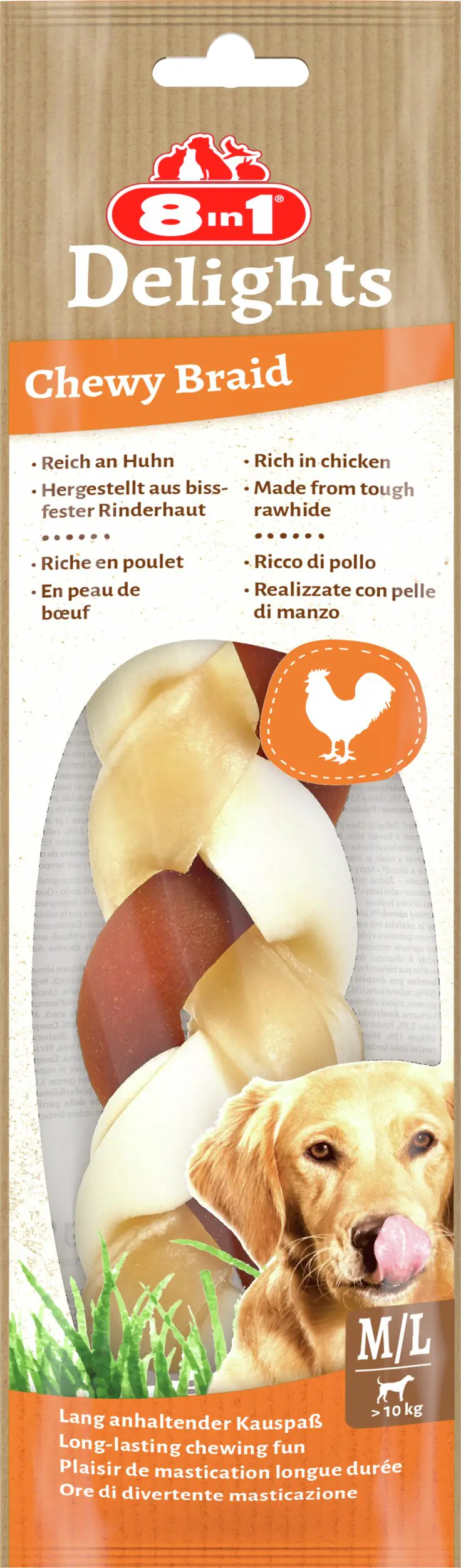 8in1 Hundeleckerli Kauzopf Medium 80 g