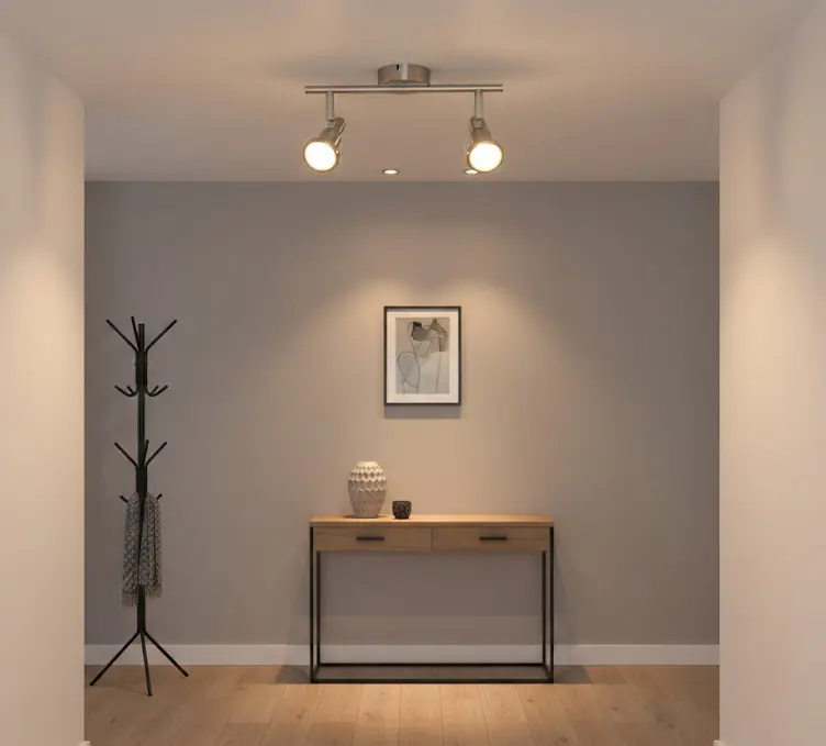 Mylight LED Deckenstrahler 2er Spot 27,5 x 16,2 cm nickel warmweiß