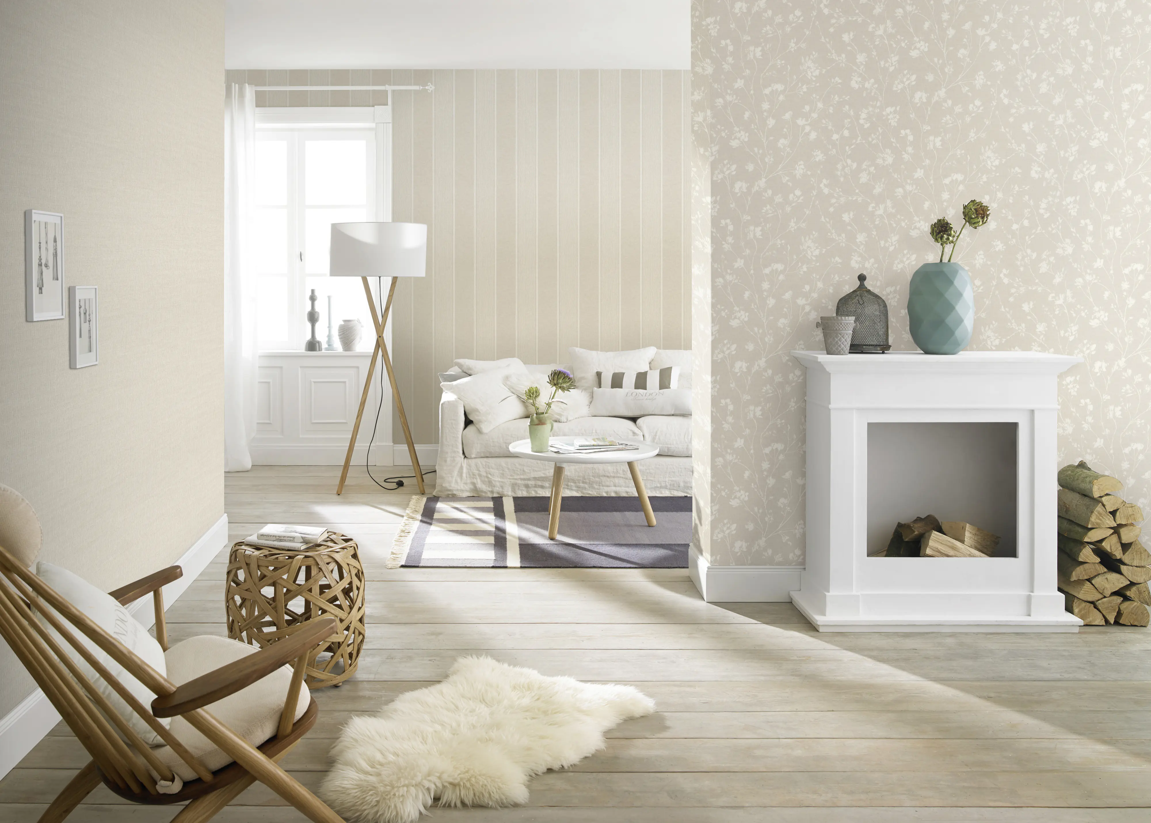 Rasch Vliestapete 464016 Selection Uni beige, 10,05 x 0,53 m