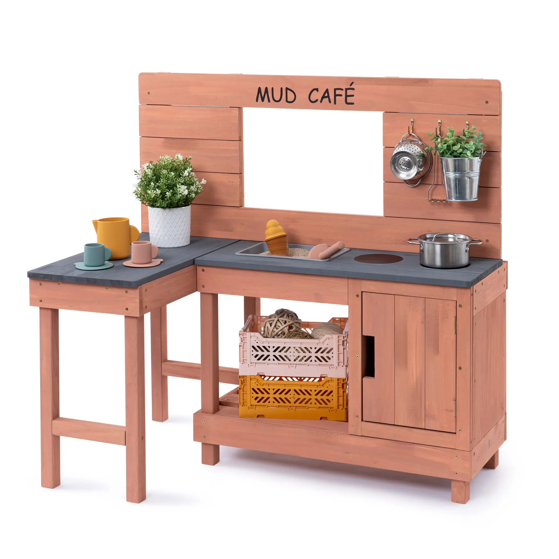Muddy Buddy Matschküche Coffee Corner puderrosa 100 x 60 x 95 cm