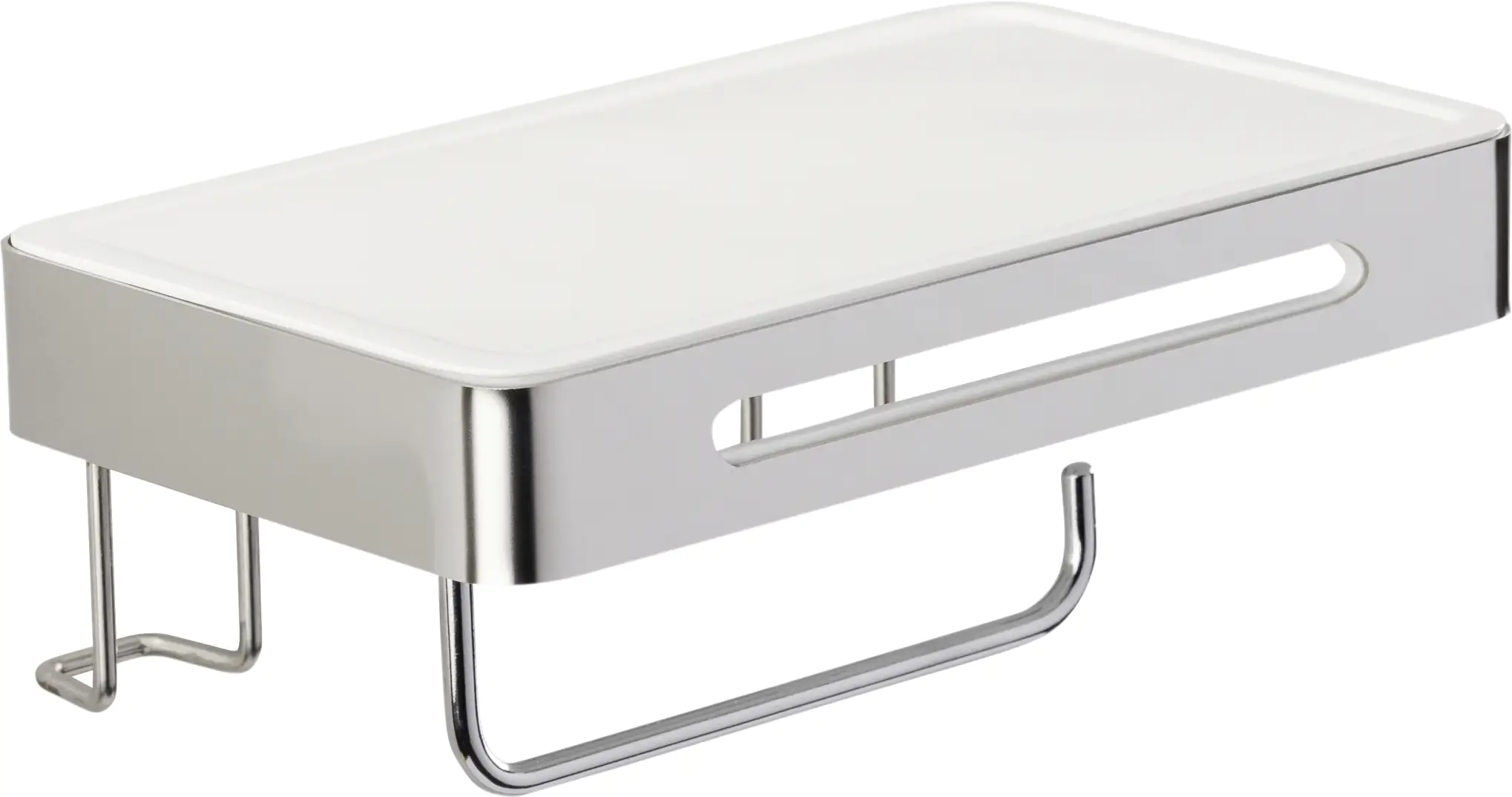 Wenko Papierrollenhalter mit Ablage Premium Plus silber