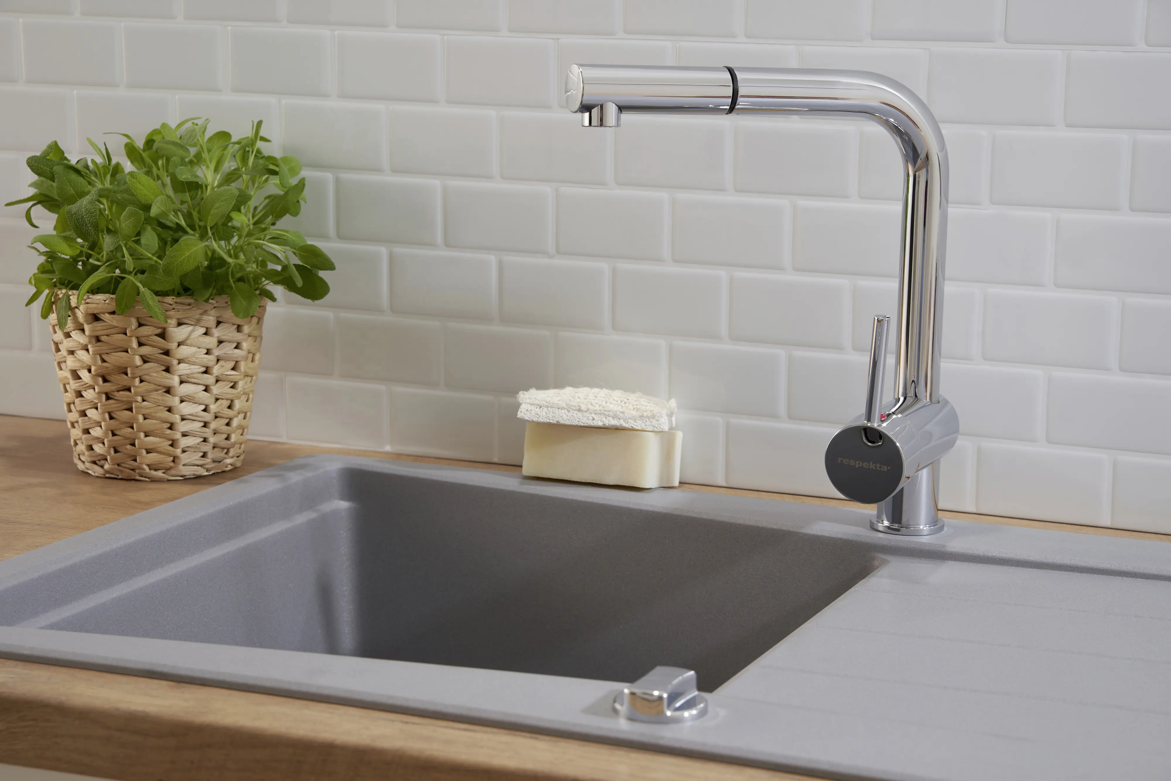 respekta Cristalite Massivgranitspülen SEATTLE86X50G