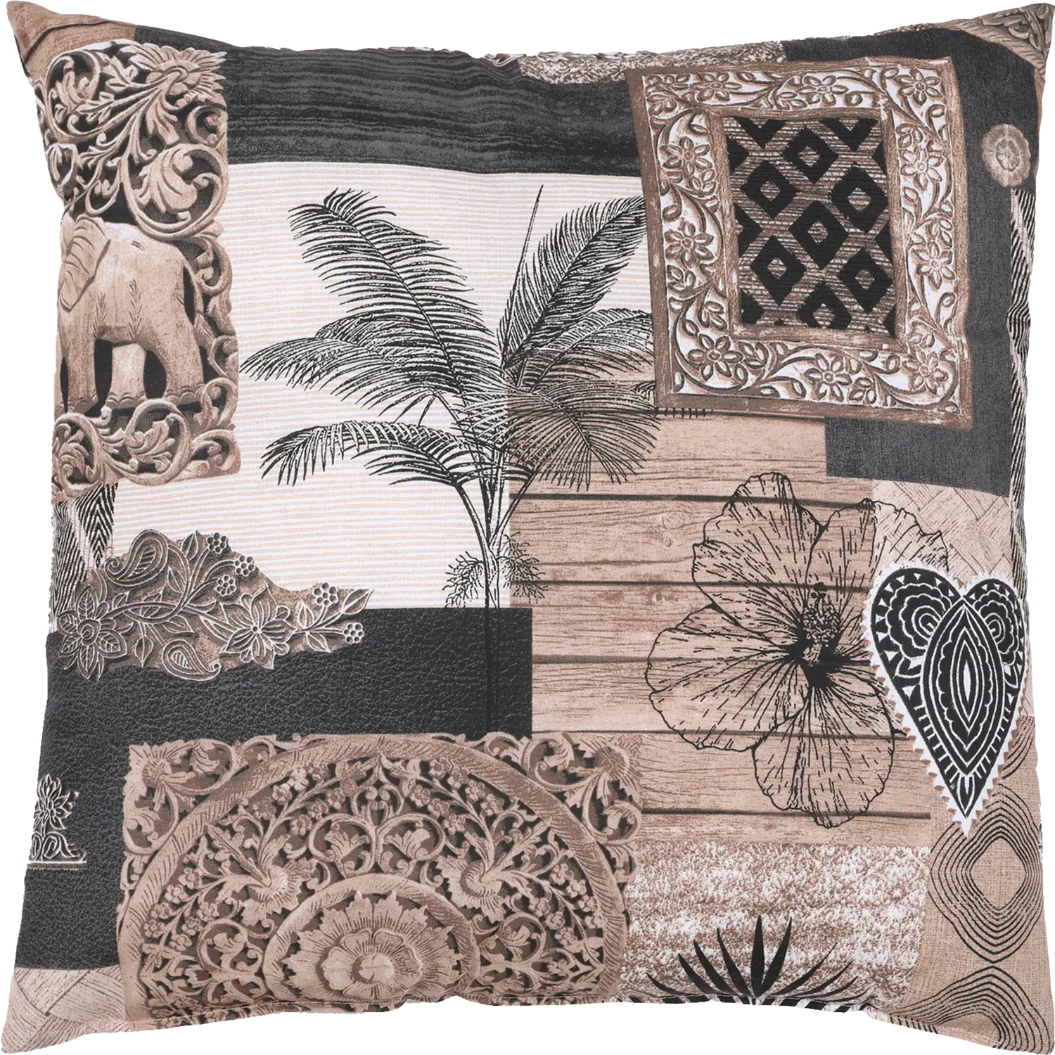 GO-DE Dekokissen Klara 48 x 48 cm braun/natur GO-DE Dekokissen Klara 48 x 48 cm braun/natur