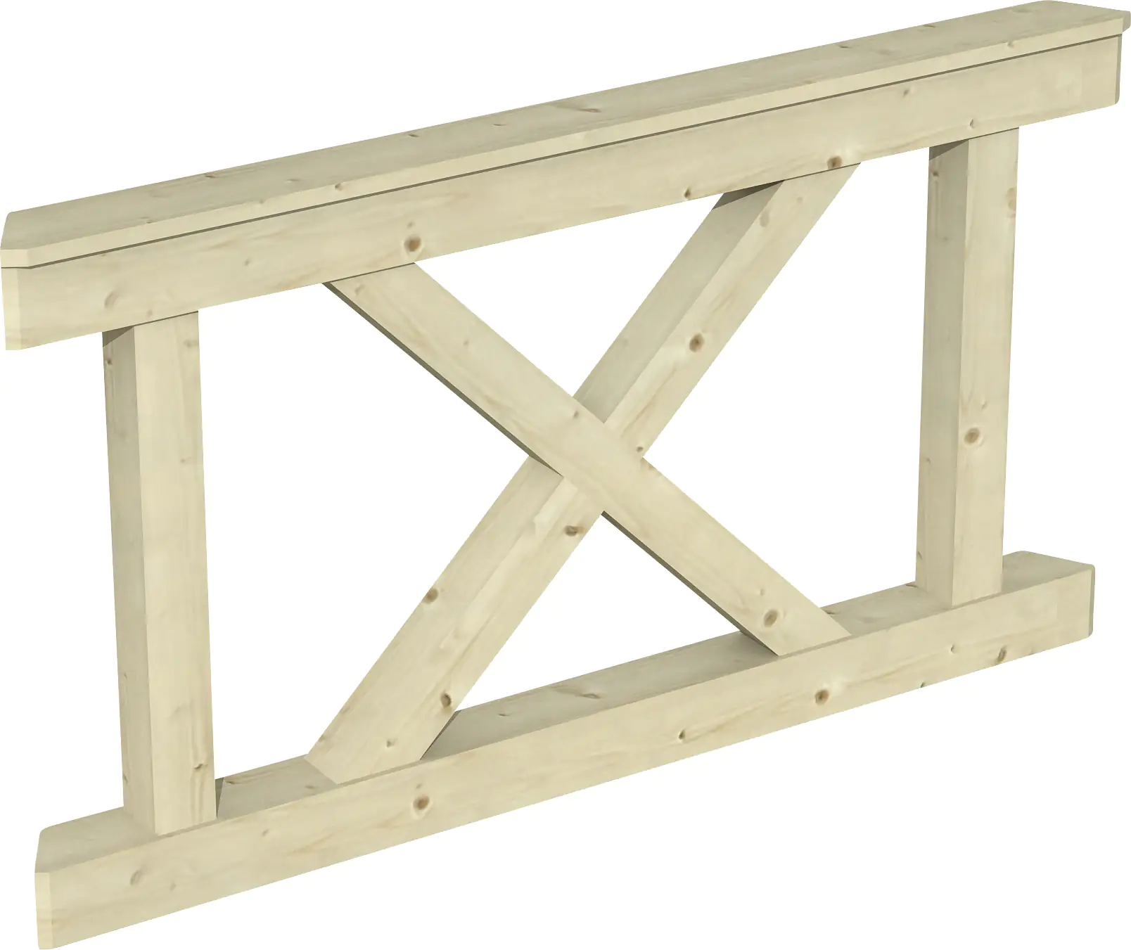 SKAN HOLZ Brüstung Andreaskreuz 150 x 84 cm, Fichte, natur
