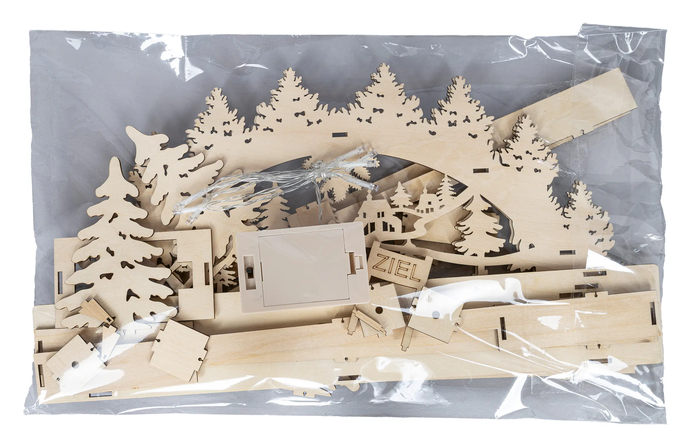 3D-Lichterbogen LED Bastelset DIY Holz Weihnachten 45 cm