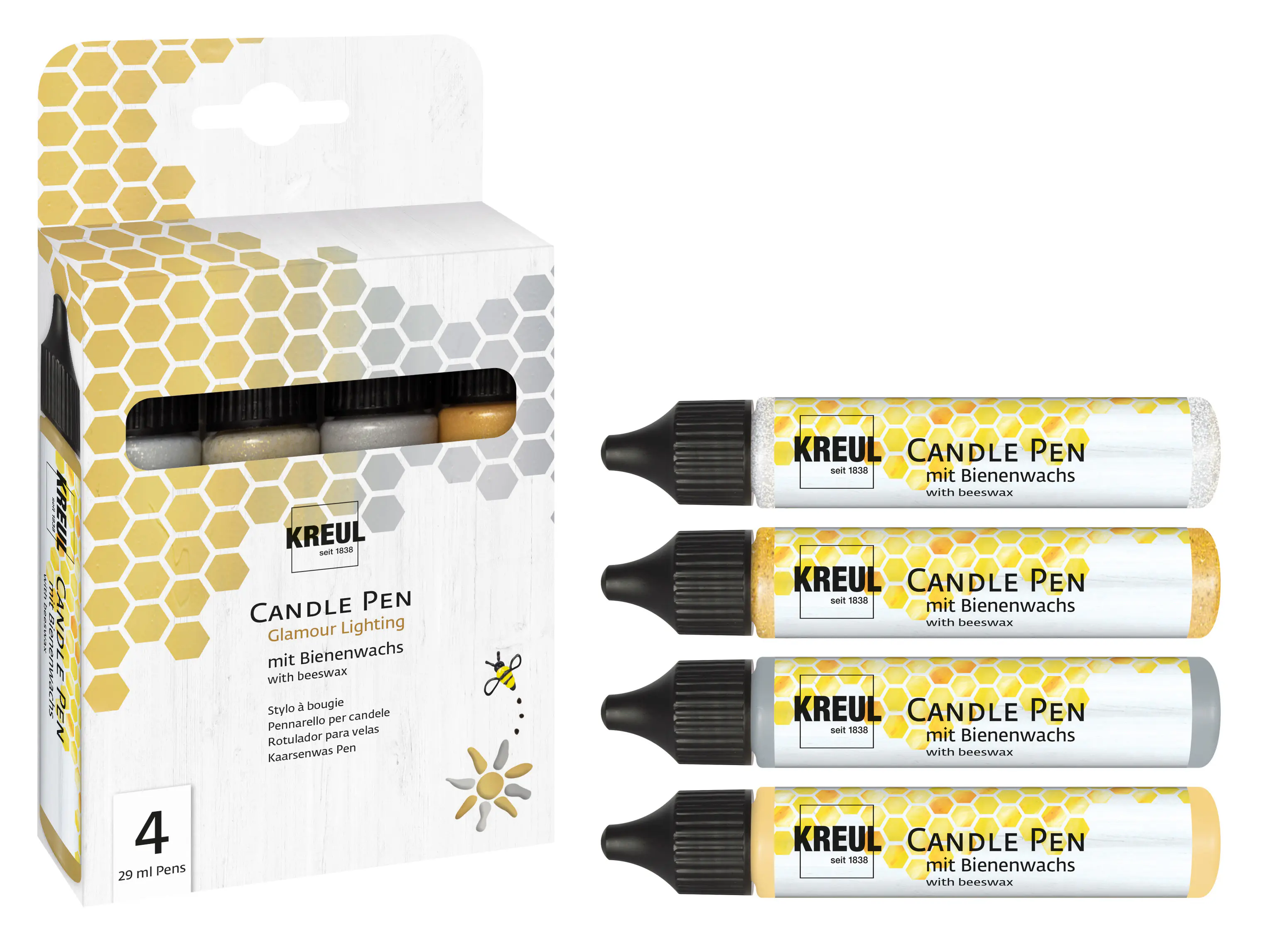 Kreul Kerzenstift Glamour Lighting farbsortiert 4er Set