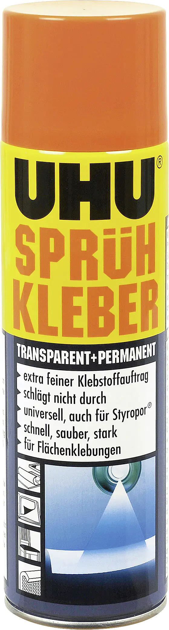 UHU Sprühkleber permanent + transparent 500 ml