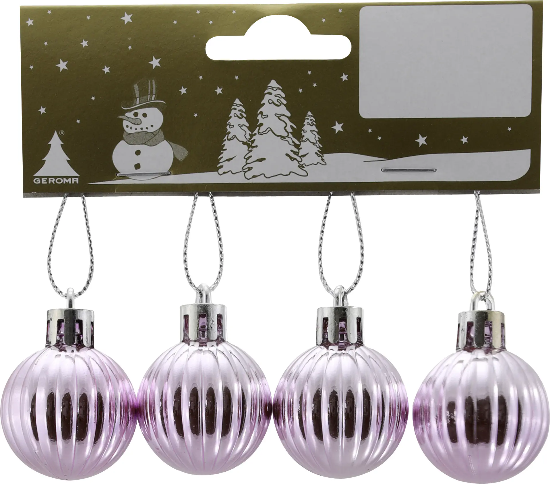 Weihnachtskugeln aus Kunststoff Ø 3 cm rosa metallic 4 Stück