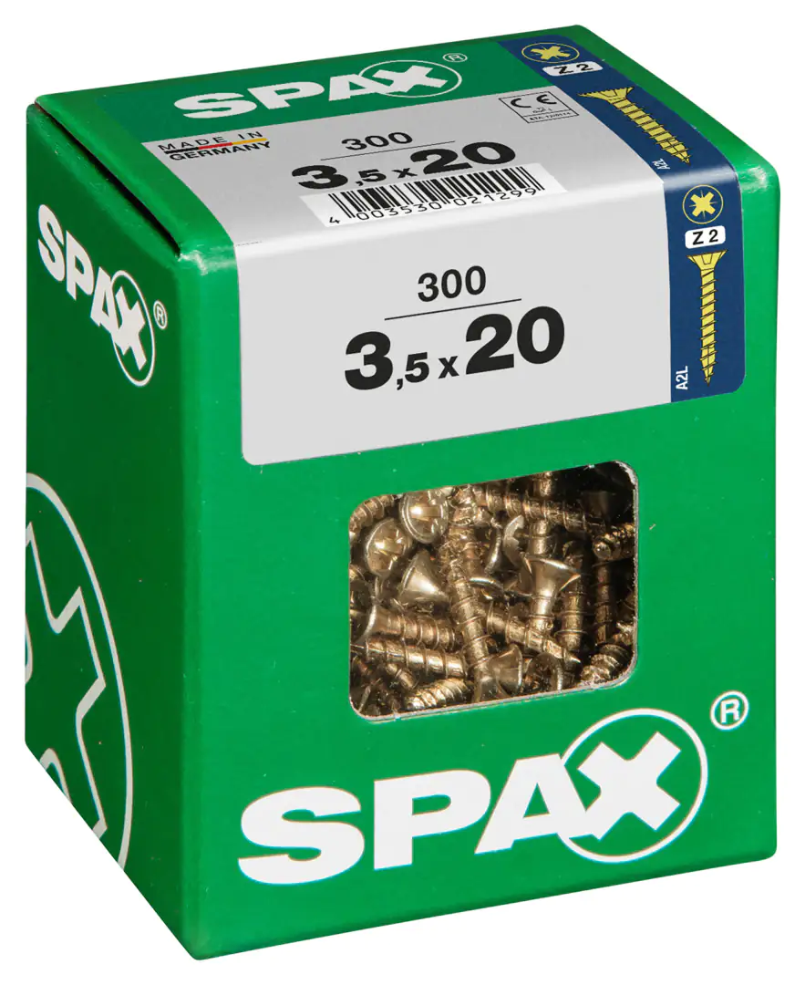 Spax Universalschrauben 3.5 x 20 mm PZ 2 - 300 Stk.