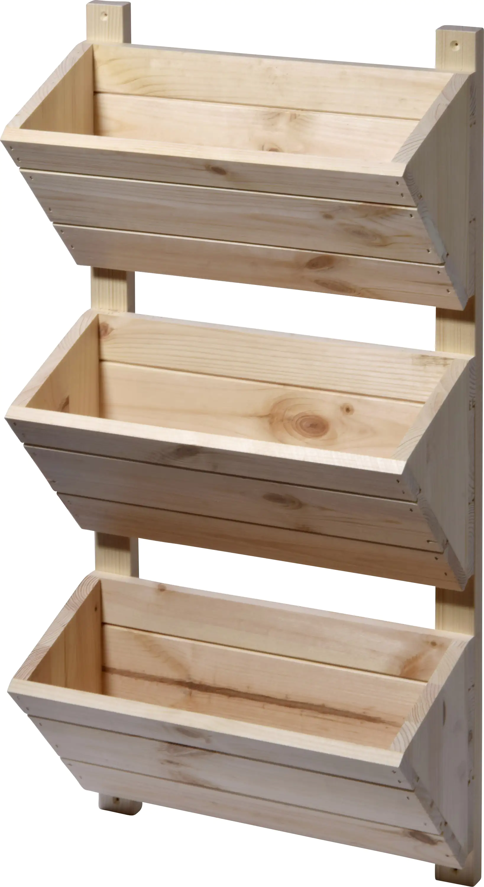 Dobar 3-stufiges Wand-Pflanzbeet natur 38 x 17,5 x 79 cm