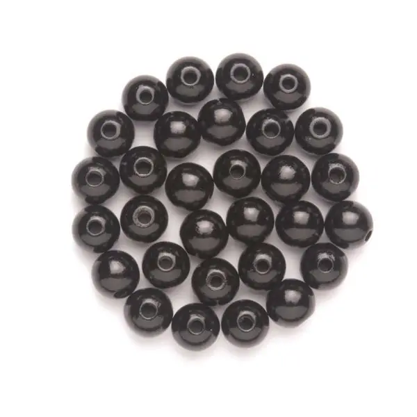 Glorex Holzperle schwarz 8 mm - 80 Stück