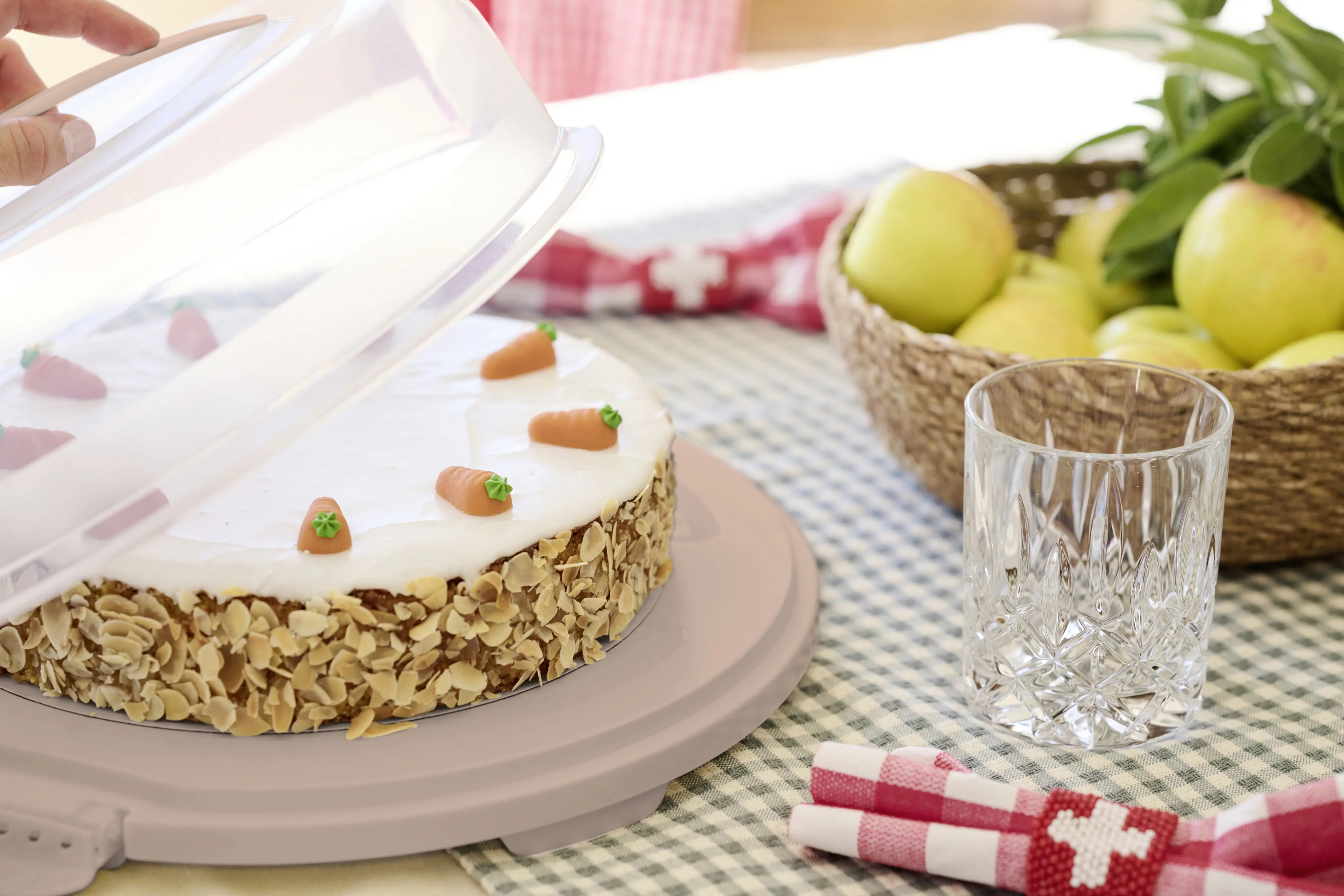 Rotho Tortenglocke Fresh flach meadow rose