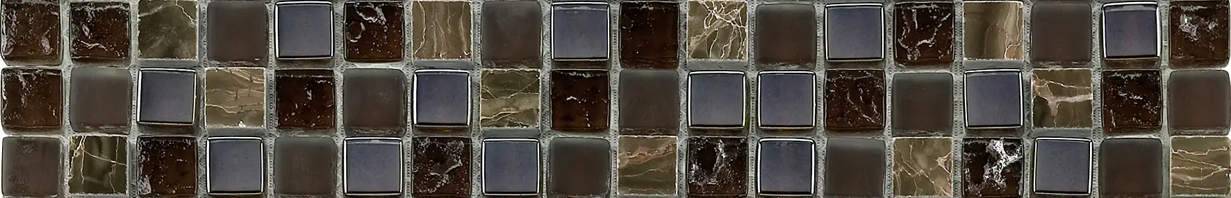 Fliesenbordüre Rustica Mini 5 x 30 cm schwarz-grau