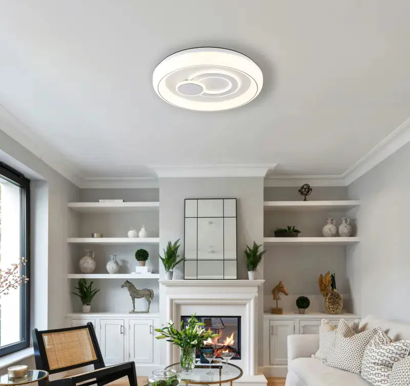 Globo Deckenleuchte Ruiz Ø 48 x 7,5 cm weiß matt warmweiß-kaltweiß