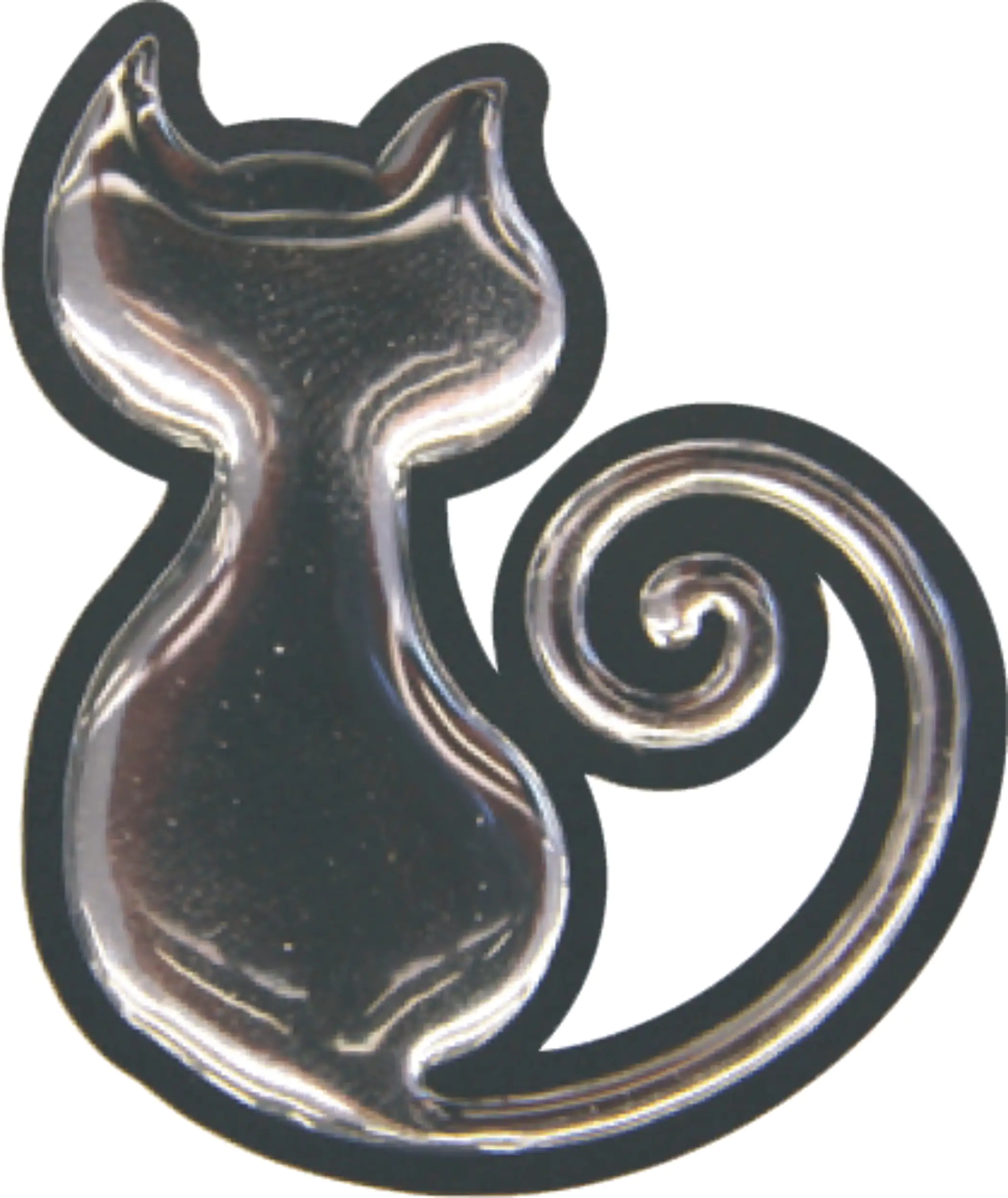 Hermann Schütz 3D-Chrome-Sticker Katze 45x35mm