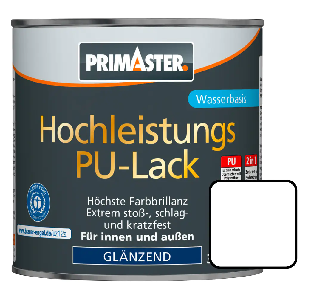 Primaster Hochleistungs-PU-Lack RAL 9010 750 ml 2in1 weiß glänzend