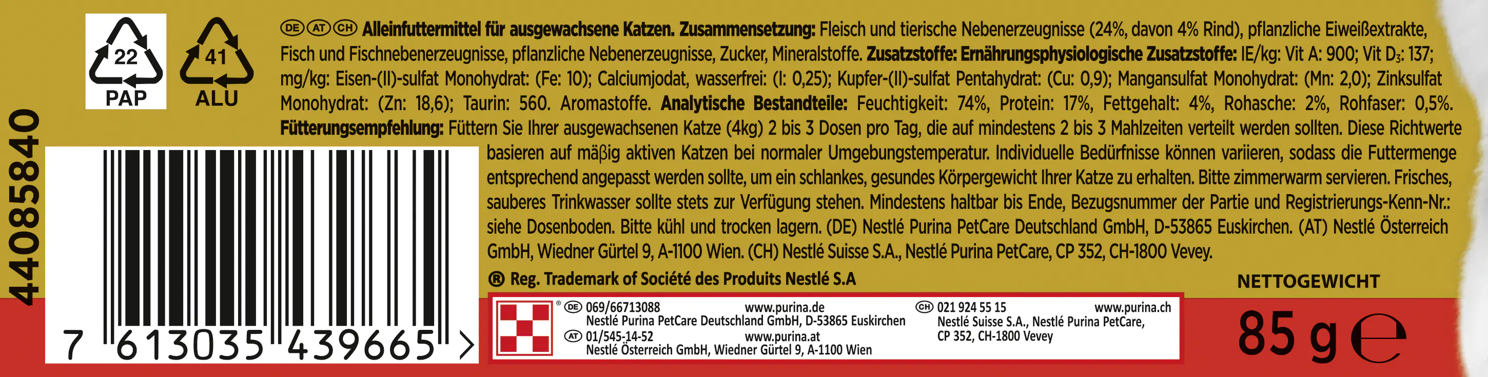 Gourmet Gold Raffiniertes Ragout mit Rind 85 g Gourmet Gold Raffiniertes Ragout mit Rind 85 g