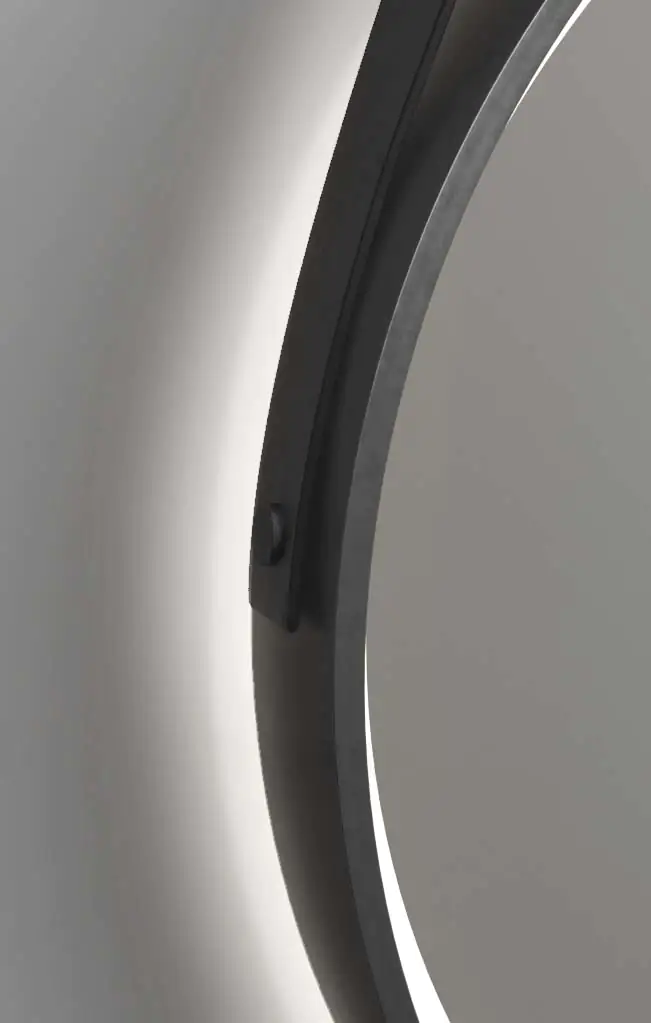 DSK LED Lichtspiegel Black Verano Ø55 cm, außen schwarz und innen gold