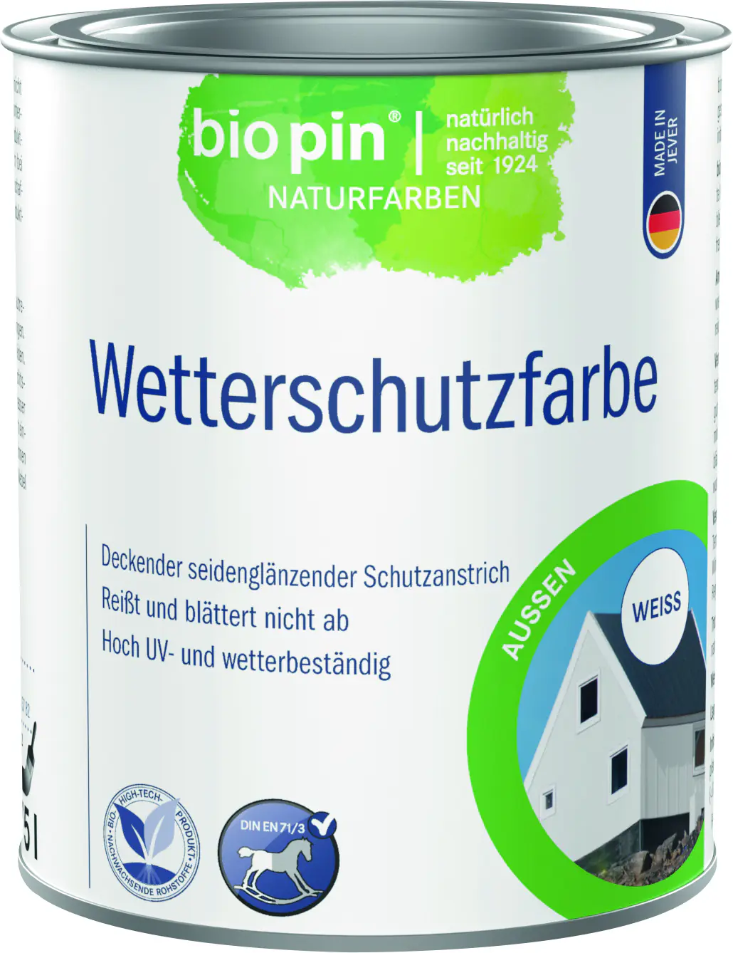 Biopin Wetterschutzfarbe 750 ml weiß