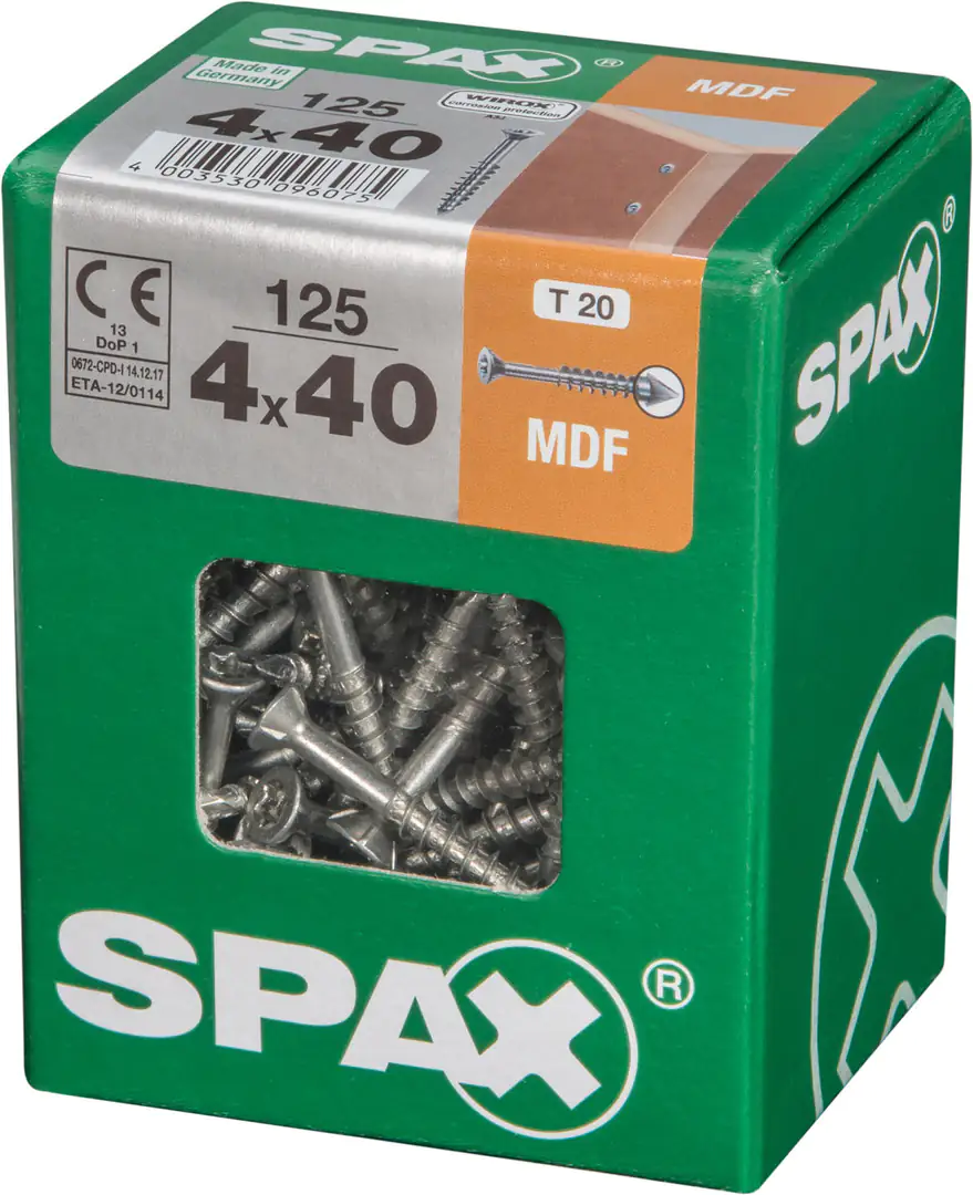 Spax Faserplattenschrauben 4.0 x 40 mm TX 15 - 125 Stk.