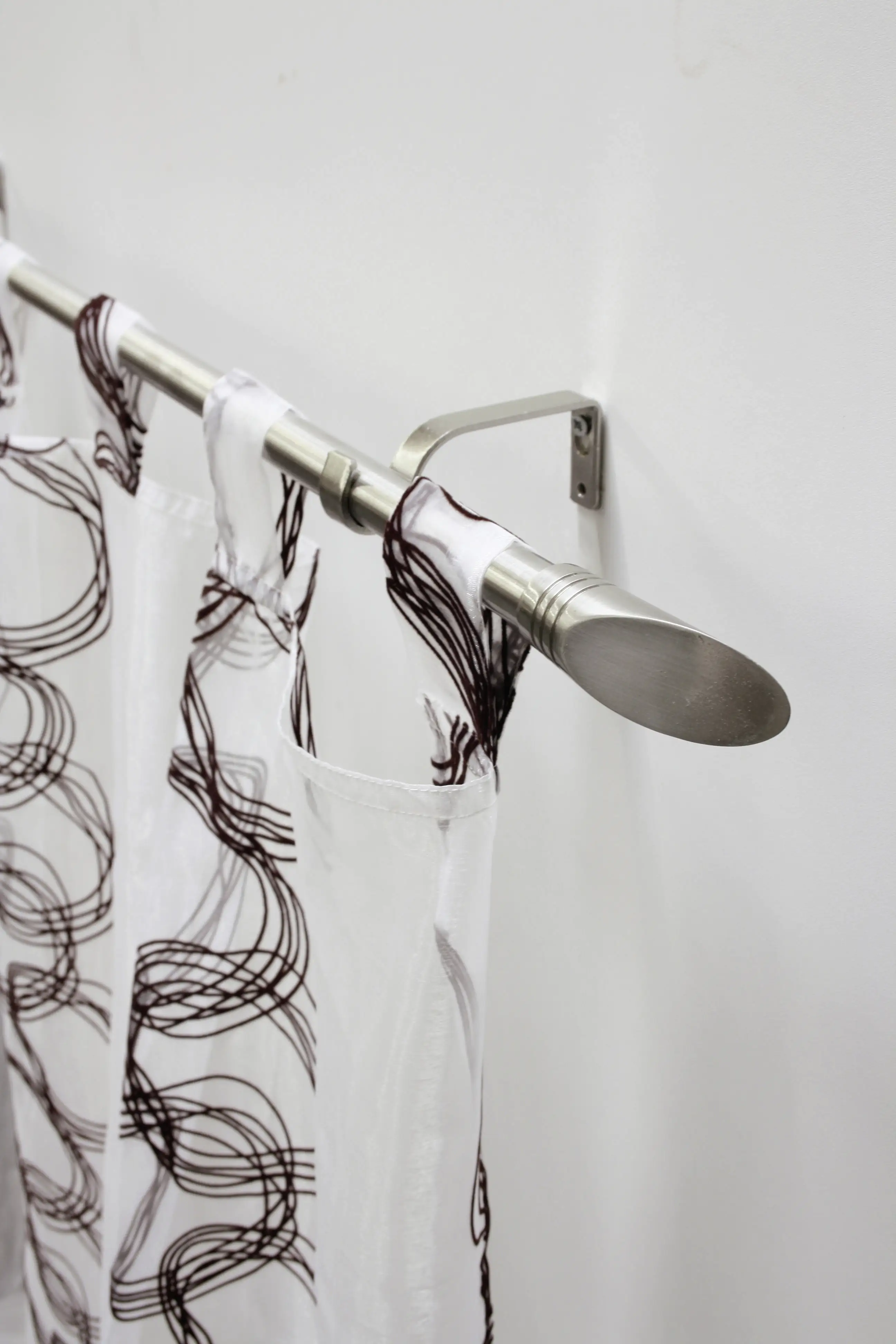 Gardinia Stilgarnitur 1-Lauf edelstahloptik, Ellipse, 190-340 cm